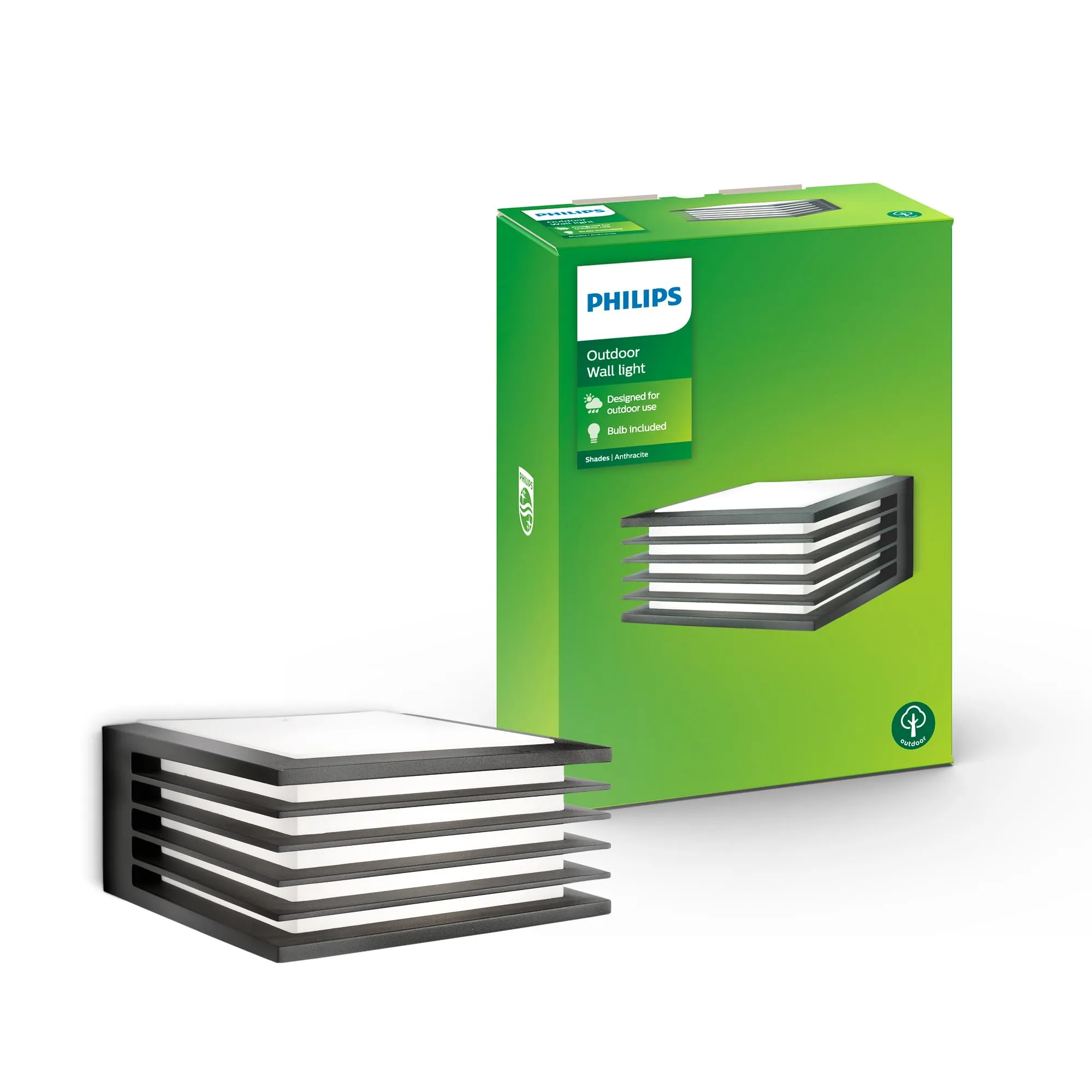 Philips LED Shades Lampada a Parete per Esterni, Attacco E27, IP44, Antracite