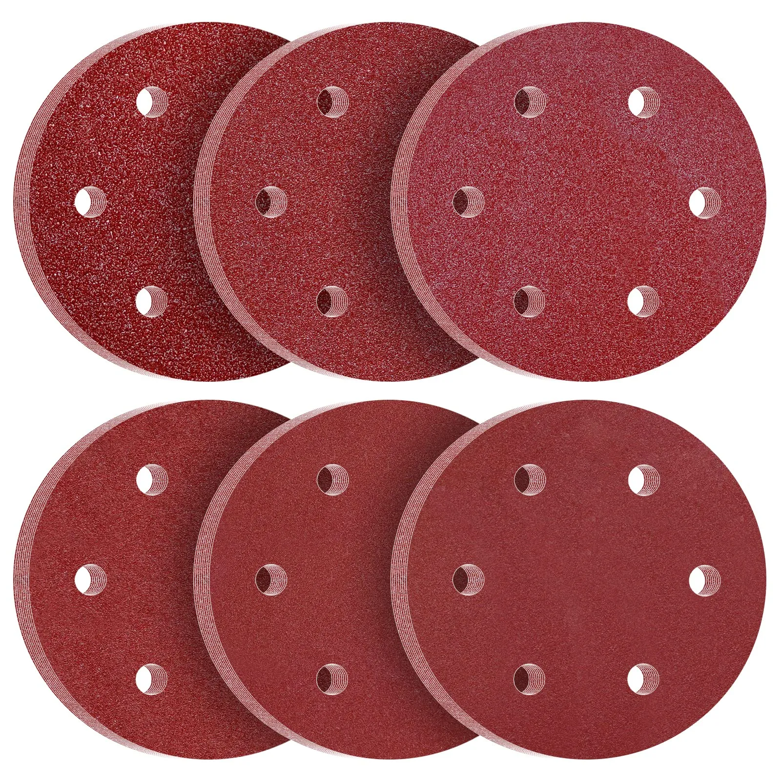 KONGMING Dischi Abrasivi 225 mm 60 pezzi 6 Fori Grana P40 P60 P80 P120 P180 P240 Carta Vetrata per levigatrice per muro