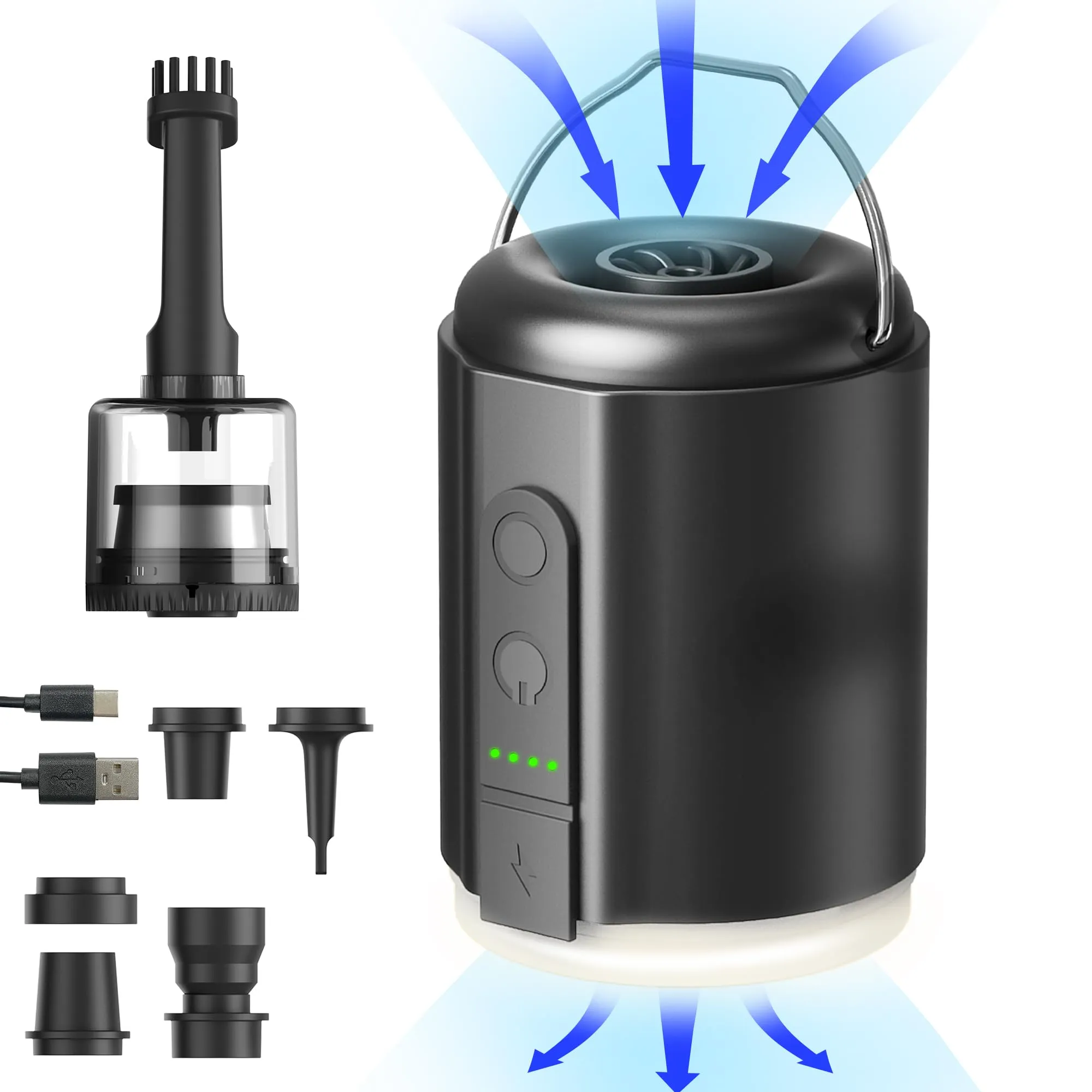 Origem Pompa Elettrica per Materasso Gonfiabile, 5.2KPa Portatile Mini Pompa Aria Batteria Ricaricabile Pompa Gonfia Sgonfia con Luci per Materassino Galleggianti da Piscina Giocattoli gonfiabili