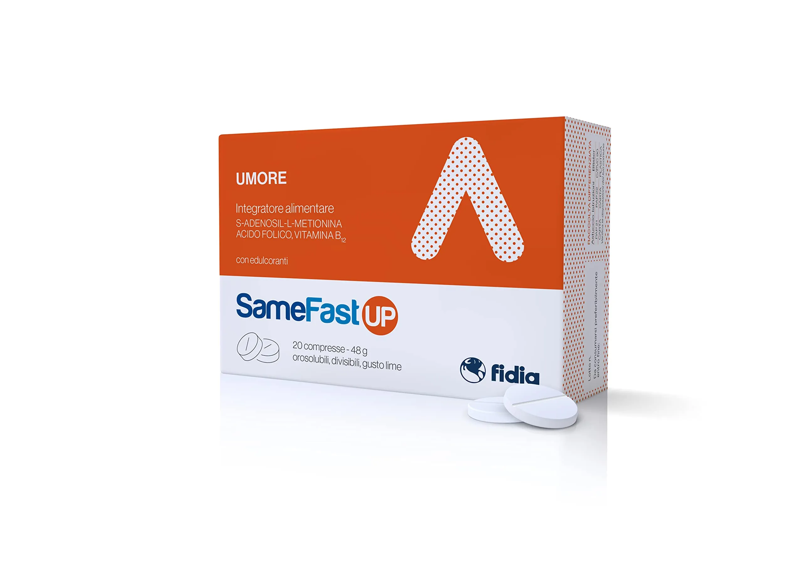 SameFast UP - Integratore Alimentare per il Tono dell’Umore, Contribuisce a Ridurre Stanchezza e Affaticamento, Senza Glutine e Lattosio, Confezione da 20 Compresse Orosolubili Gusto Lime