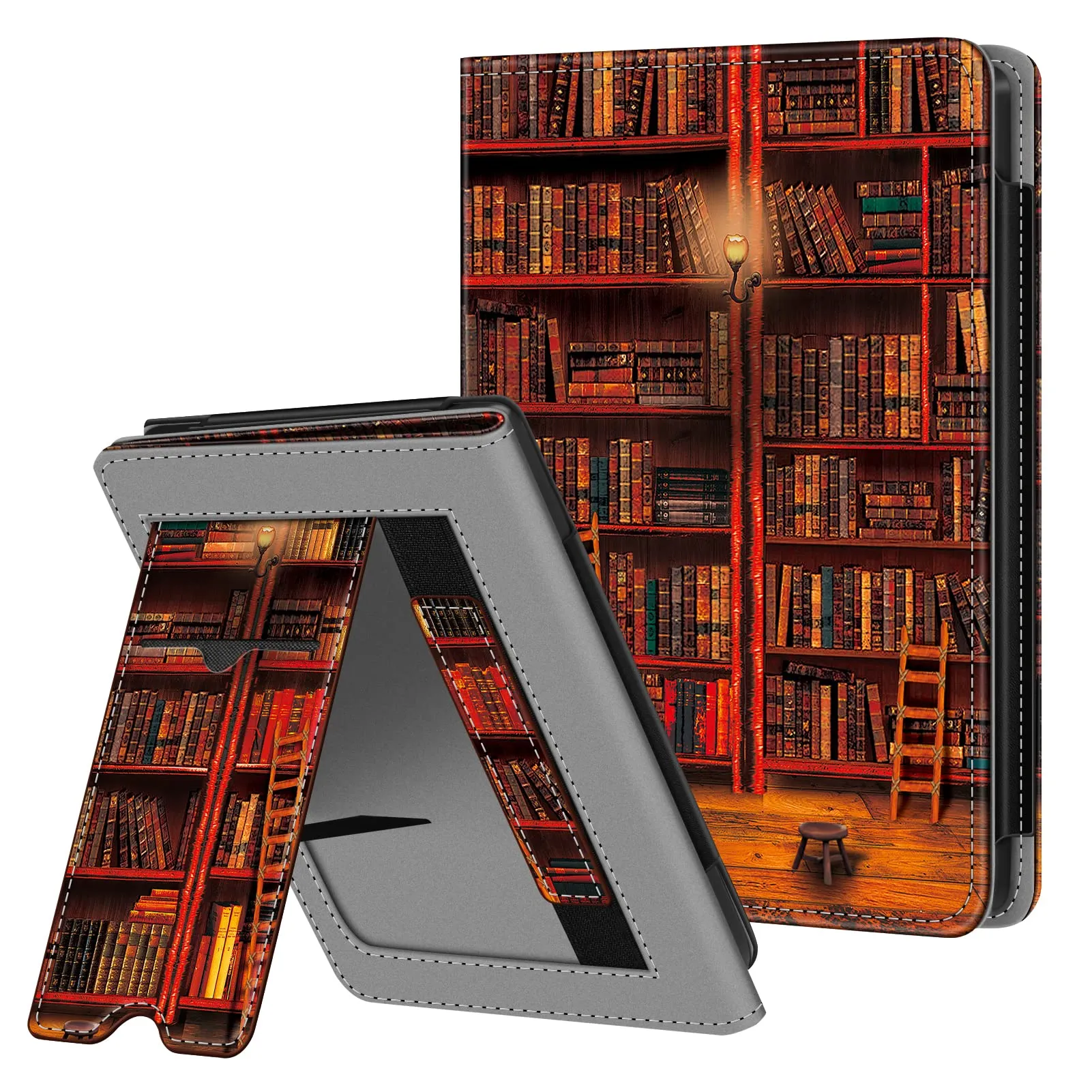 FINTIE Custodia per 6'' Kobo Clara Colour (2024) / Kobo Clara BW (2024) / 2E (2022) eReader - Stand Cover Protettiva Case con Card Slot e Hand Strap, Auto Sveglia/Sonno, Biblioteca
