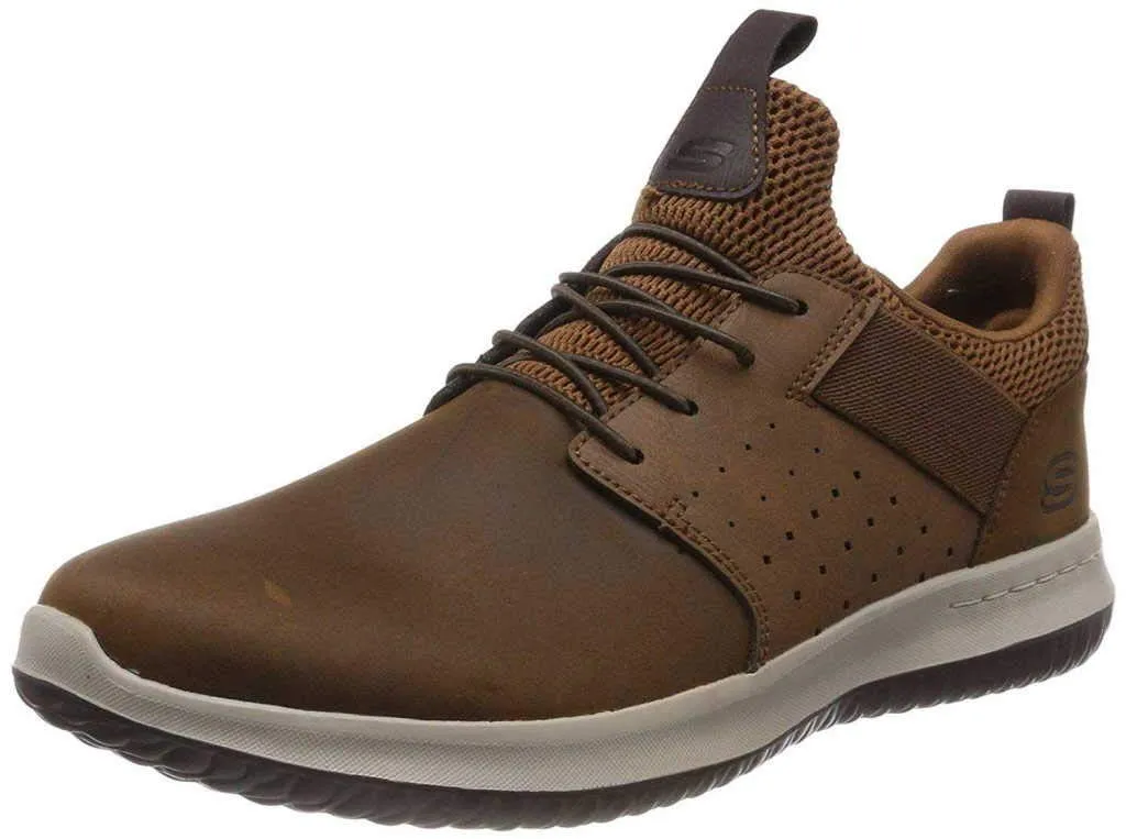 Skechers Delson Axton, half shoes,sneakers Uomo, Marrone Brown Cdb, 45 EU