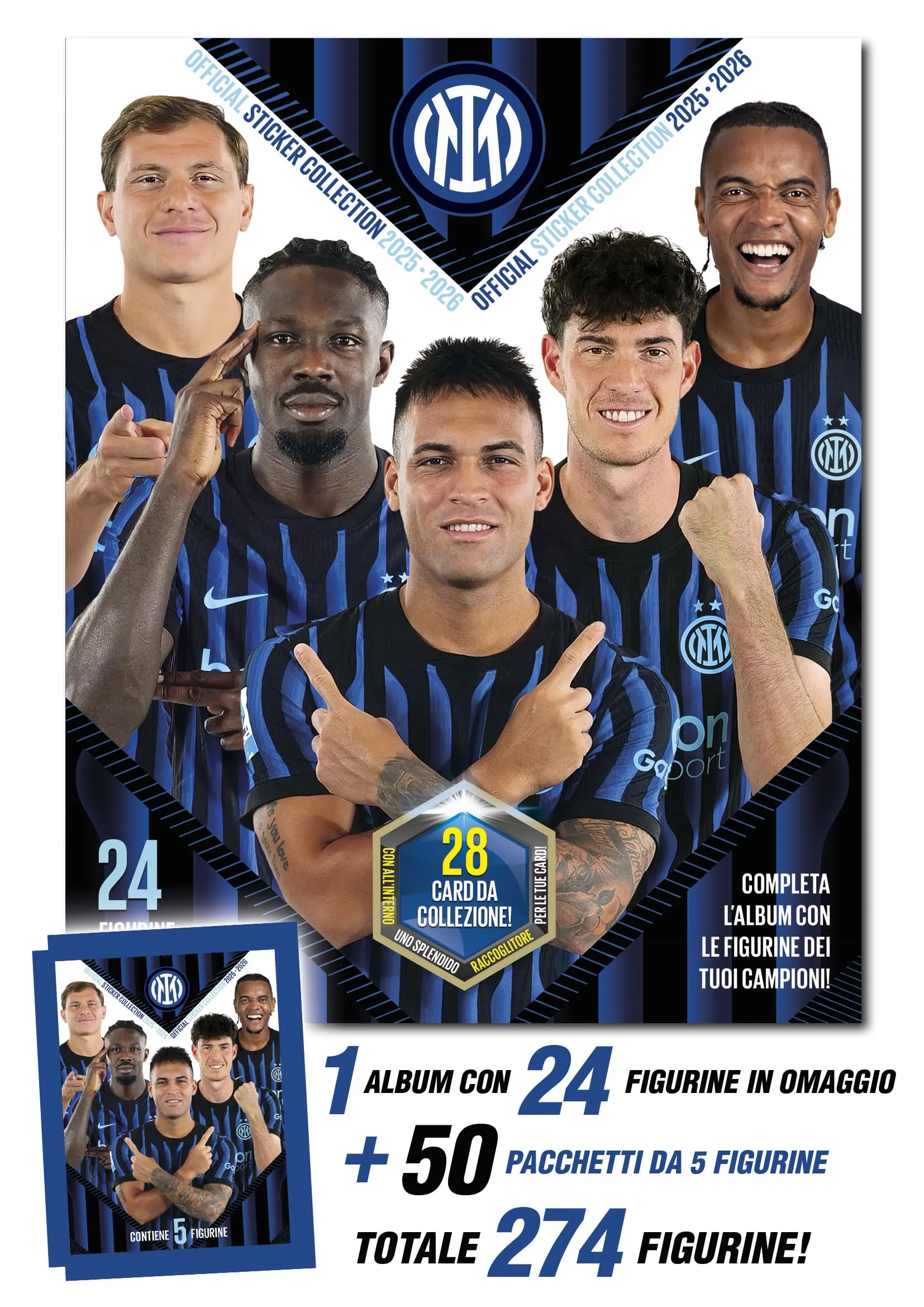EURO PUBLISHING Album Figurine Inter 2025-2026 - Prodotto Ufficiale (+ 274 figurine)