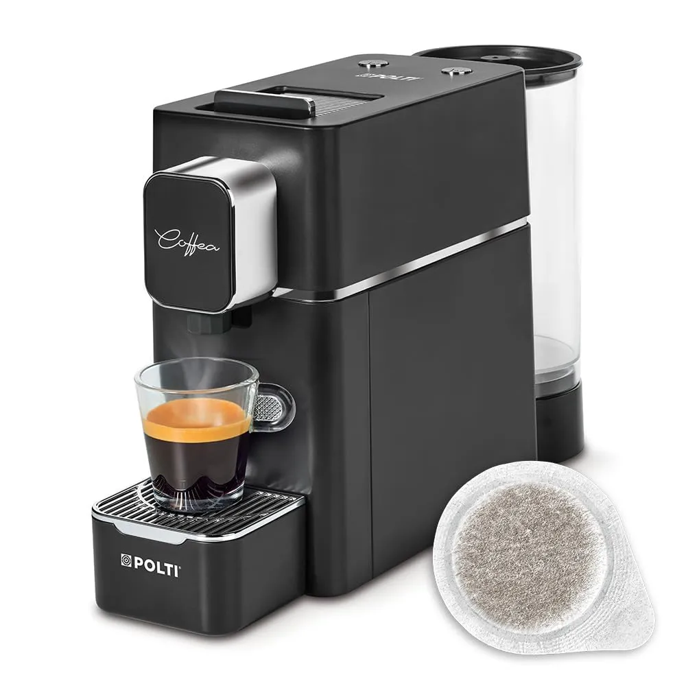 Polti Coffea S15B, Macchina per Caffè Espresso, Compatibile con Cialde E.S.E. 44 mm, Serbatoio 0.85L, Pressione Pompa 19 Bar, Nero