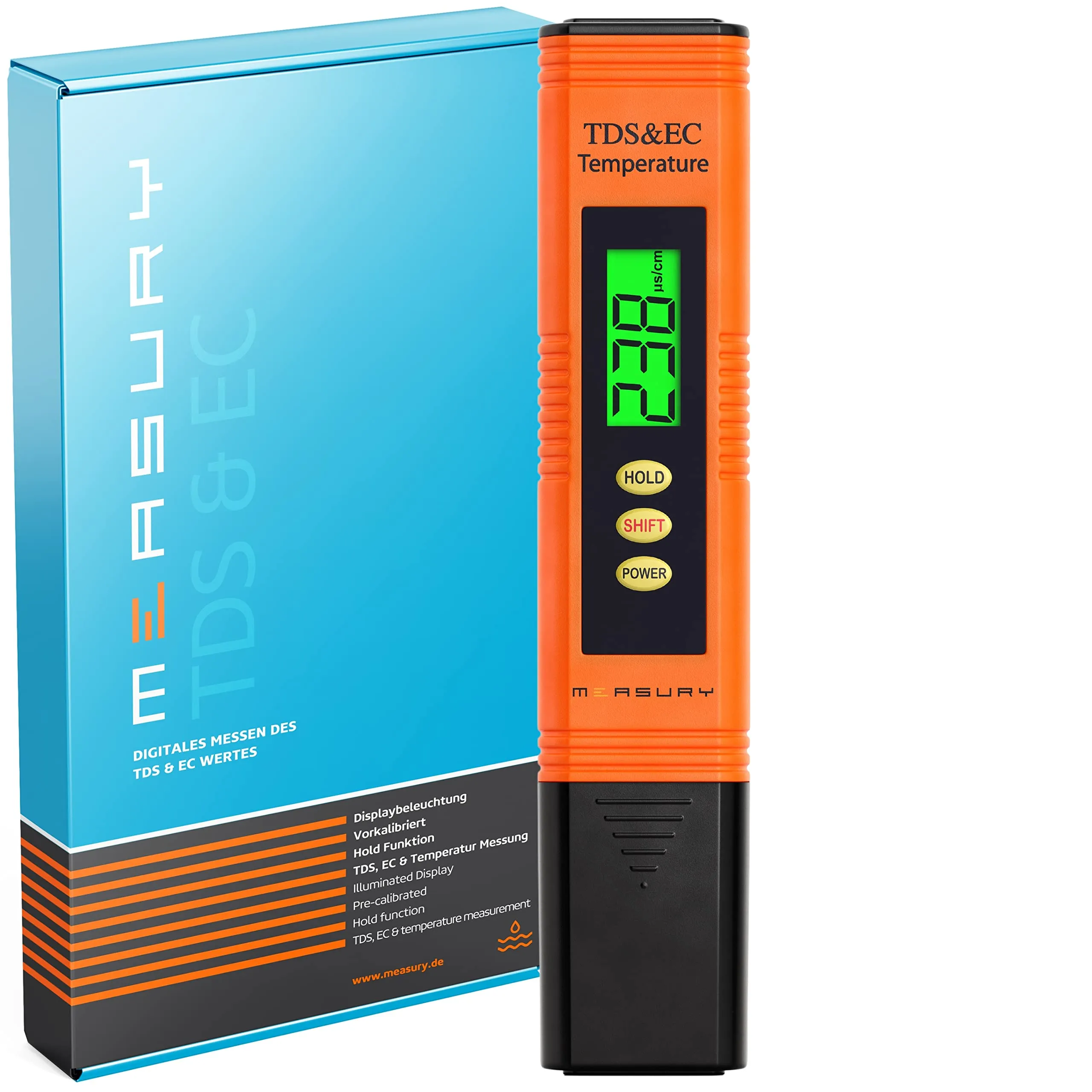 Measury Conduttivimetro/TDS Tester di Acqua - Misuratore Acqua Potabile, Misuratore Residuo Fisso Acqua
