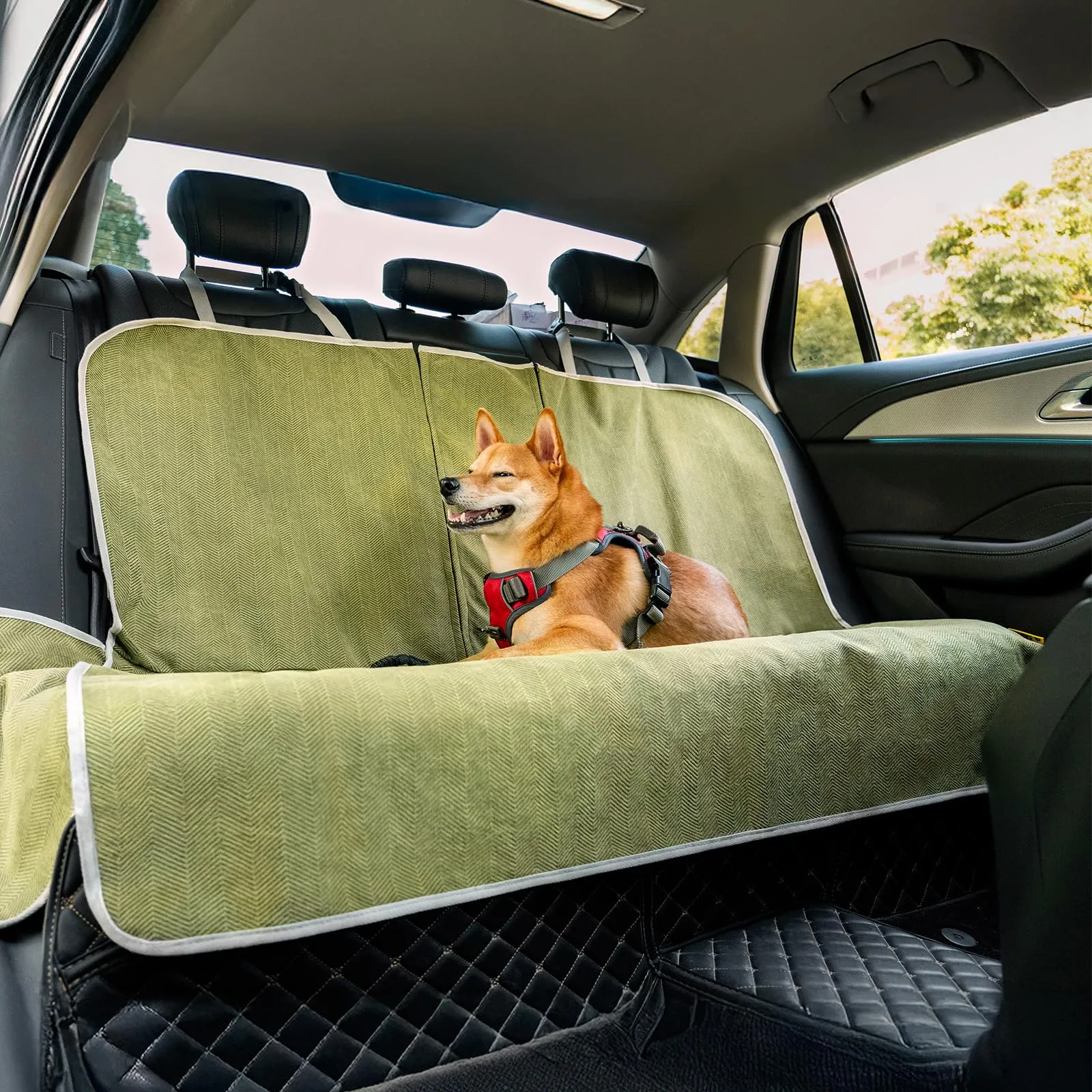 Funnyfuzzy, Coprisedile per auto per cani, impermeabile, antigraffio, antiscivolo, per auto, camion e SUV, sedile posteriore (122 x 137 cm)