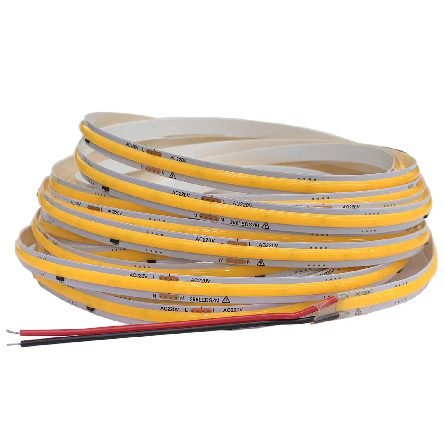TOPXCDZ 220 V COB LED Strip Light Flessibile Tape Lights Smart IC No Necessità Driver Alta Luminosità 296 LED Illuminazione lineare RA90 Bianco Caldo Bianco (3000 K Bianco Caldo Bianco 5 m)