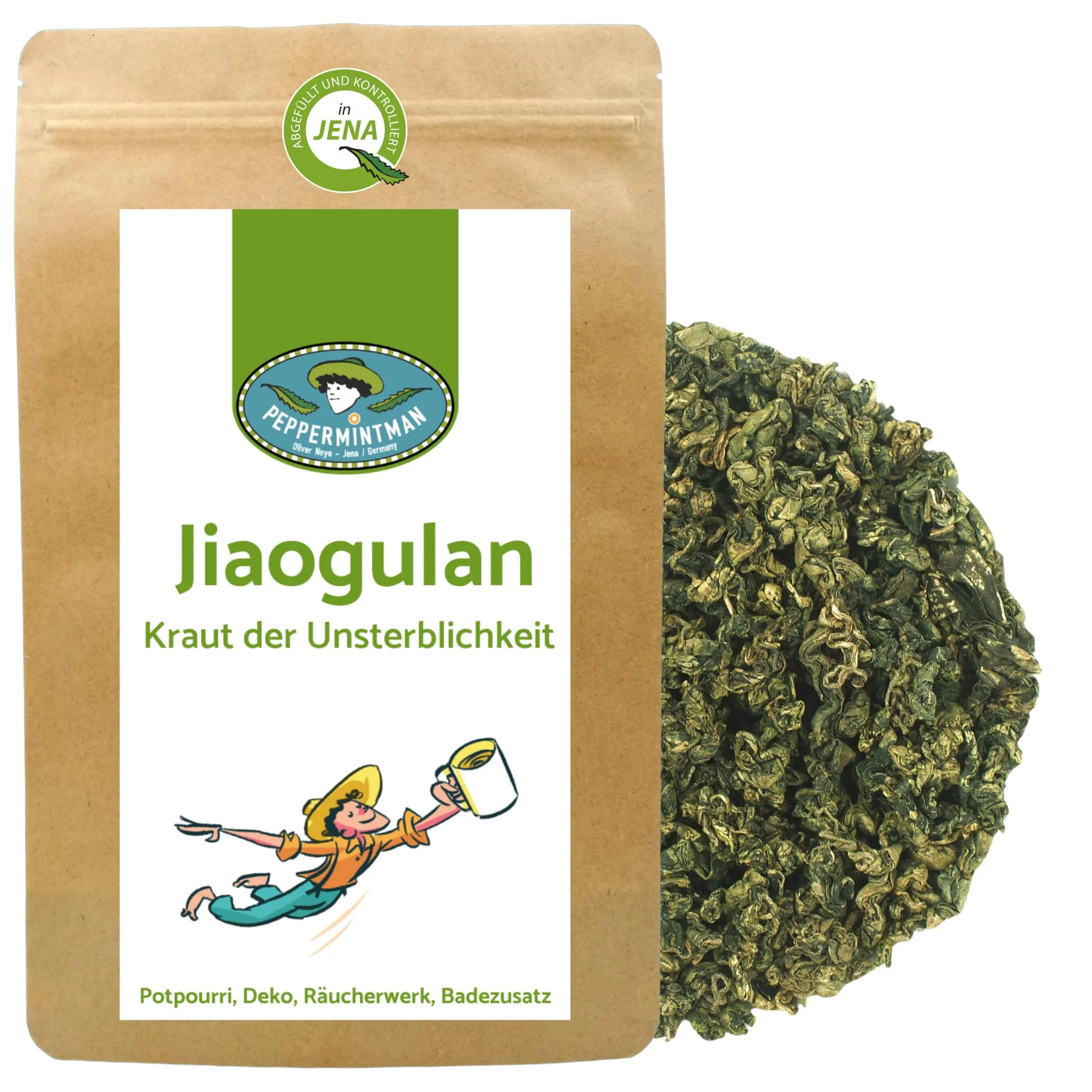 Jiaogulan, 120 g, ottima qualità, solo foglie intere, qualità premium di PeppermintMan