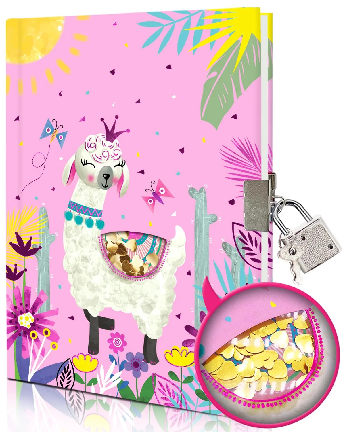 GINMLYDA Sequin Diary with lock