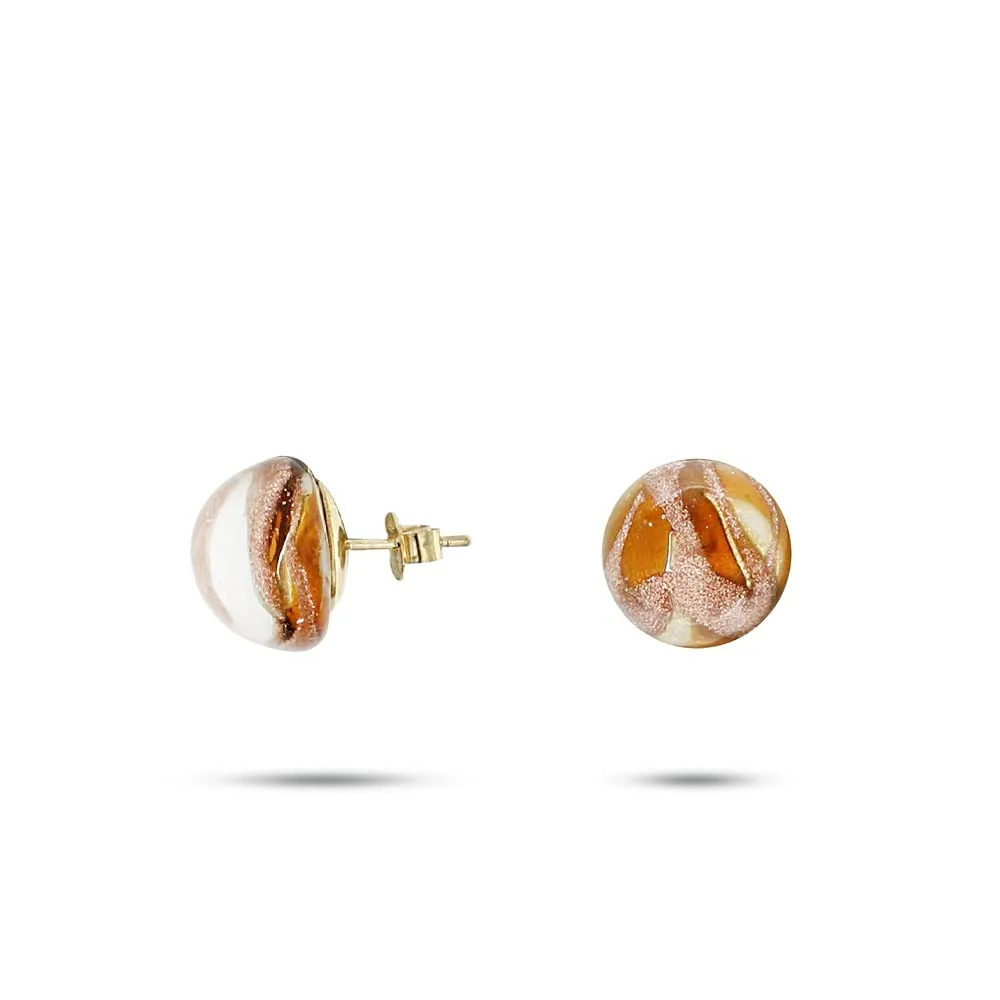 Venetiaurum - Orecchini Perno per Donna Con Pietra 12mm In Vetro Originale Di Murano E Argento 925 - Gioiello Made In Italy Certificato