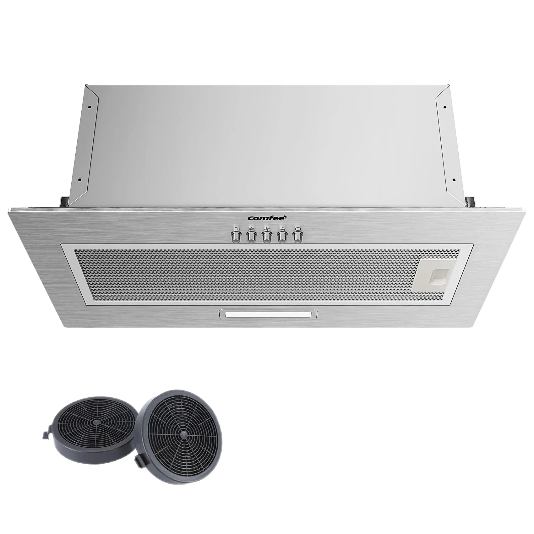 COMFEE' Cappa Aspirante 52 cm BIHT17SS-52 Cappa A LED Sottopensile Aspiratore A Parete Cappa Aspirazione Superiore 520 mm - Argento