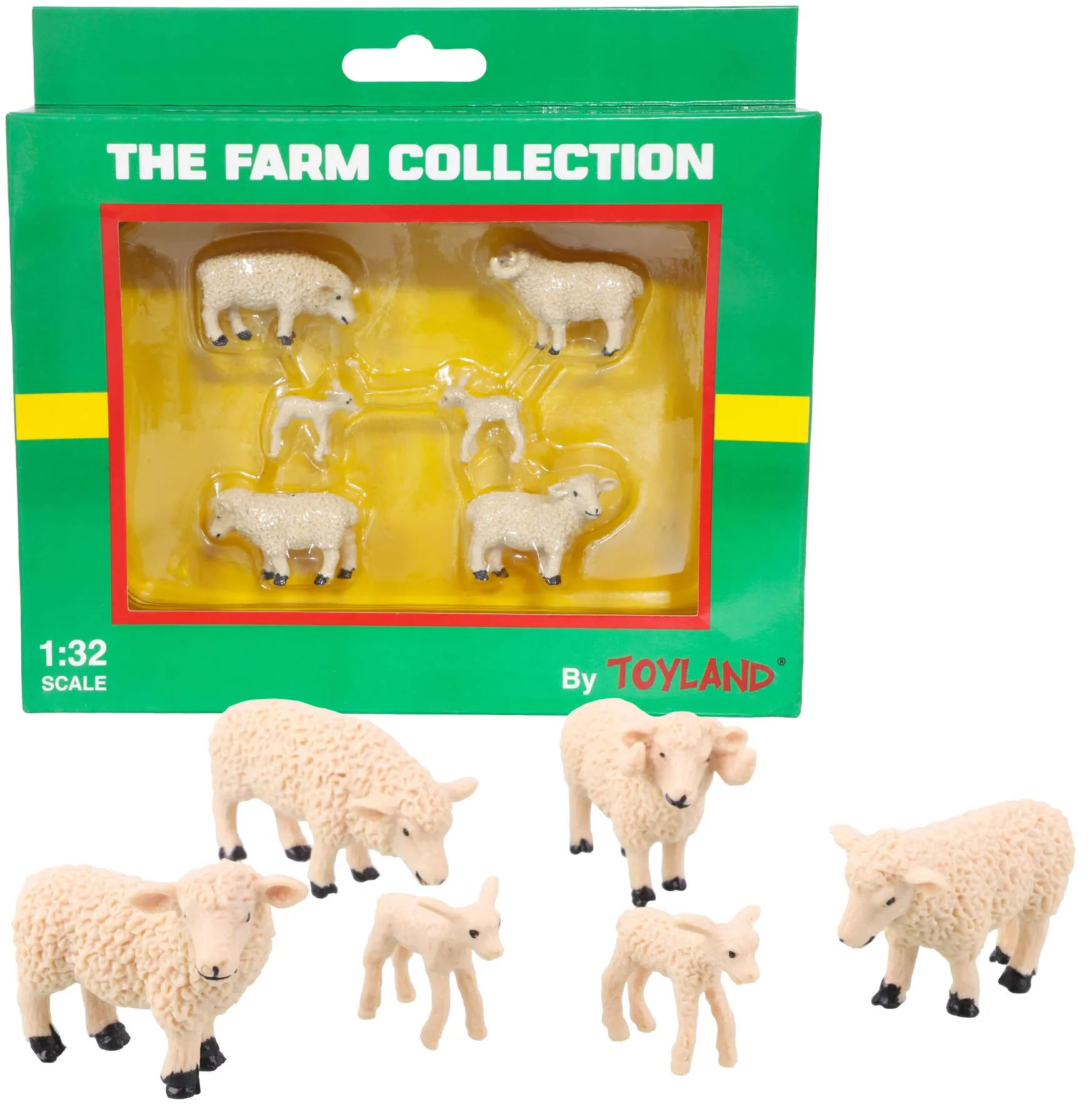 Toyland® Confezione da 6 figure di pecore e agnelli in scala 1:32 - The Farm Collection - Figure di animali da collezione