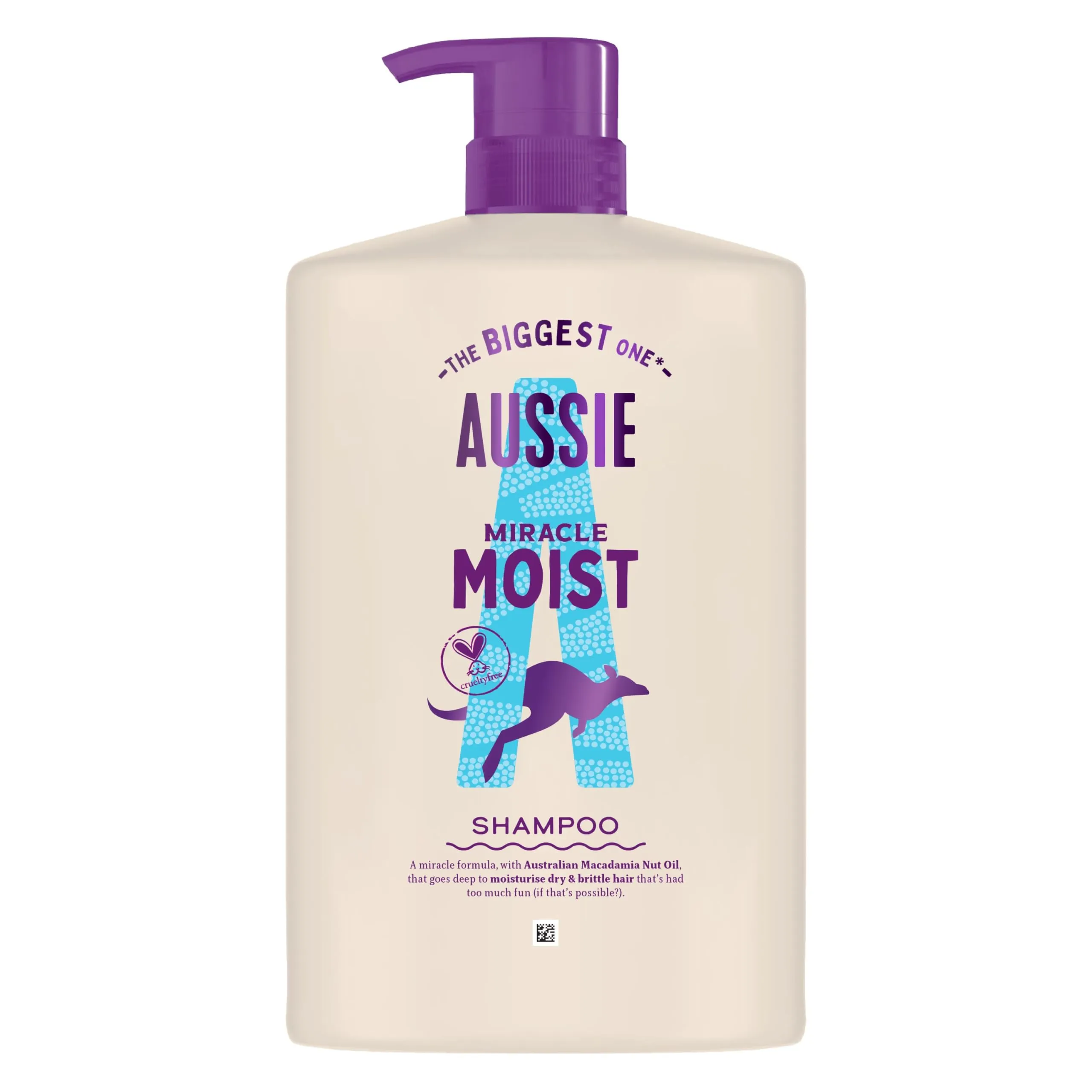 Aussie Miracle Moist Shampoo Idratante 1000ml, Formula Idratante per Rivitalizzare e Riparare Capelli Fragili e Secchi, Con Olio di Noci di Macadamia Australiane, Cruelty-Free