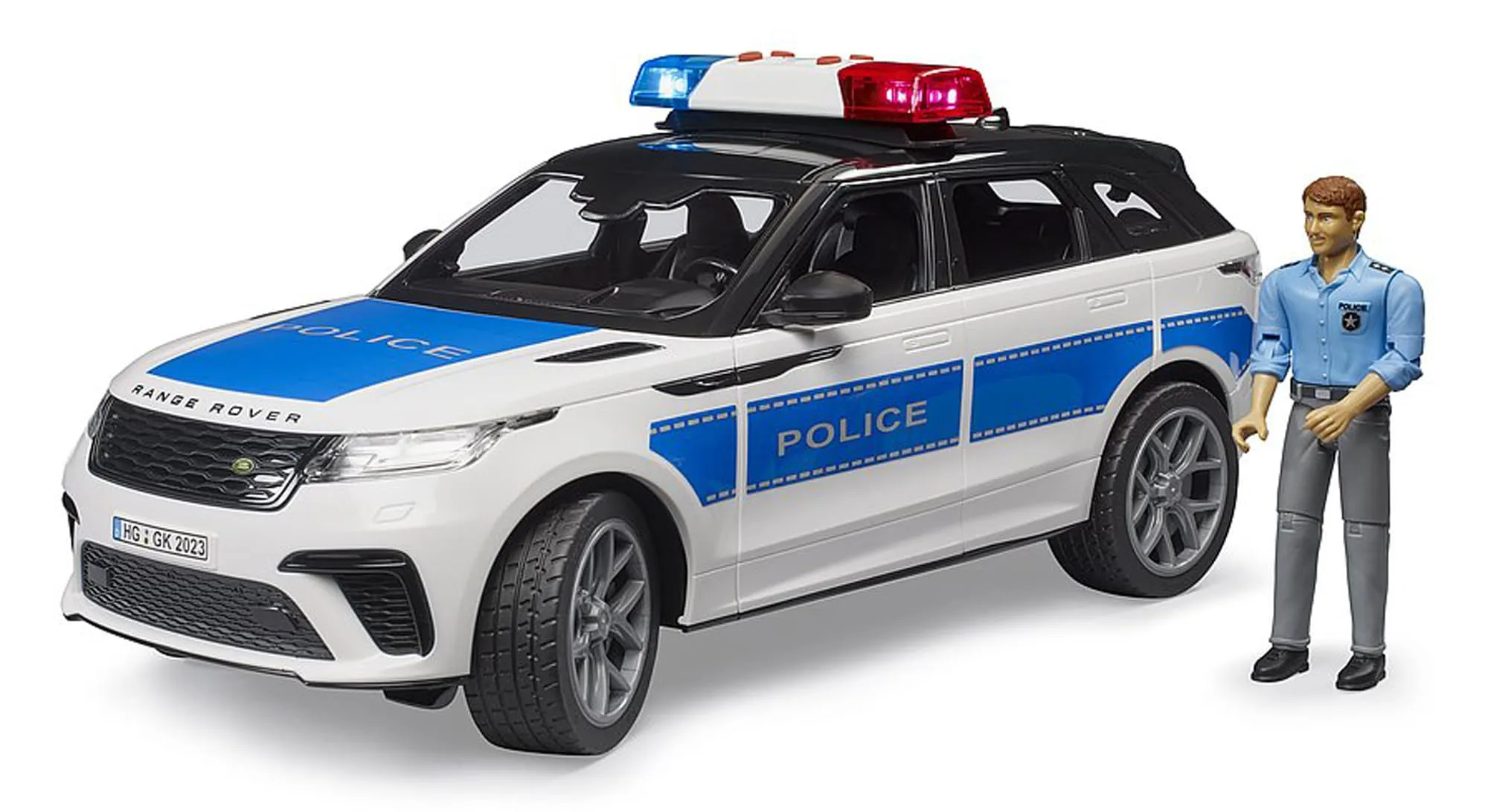 bruder 02890 - Range Rover Velar auto della polizia con poliziotto, veicoli, veicoli di emergenza, auto della polizia, auto di pattuglia, veicoli di emergenza, giocattoli dai 4 anni in su