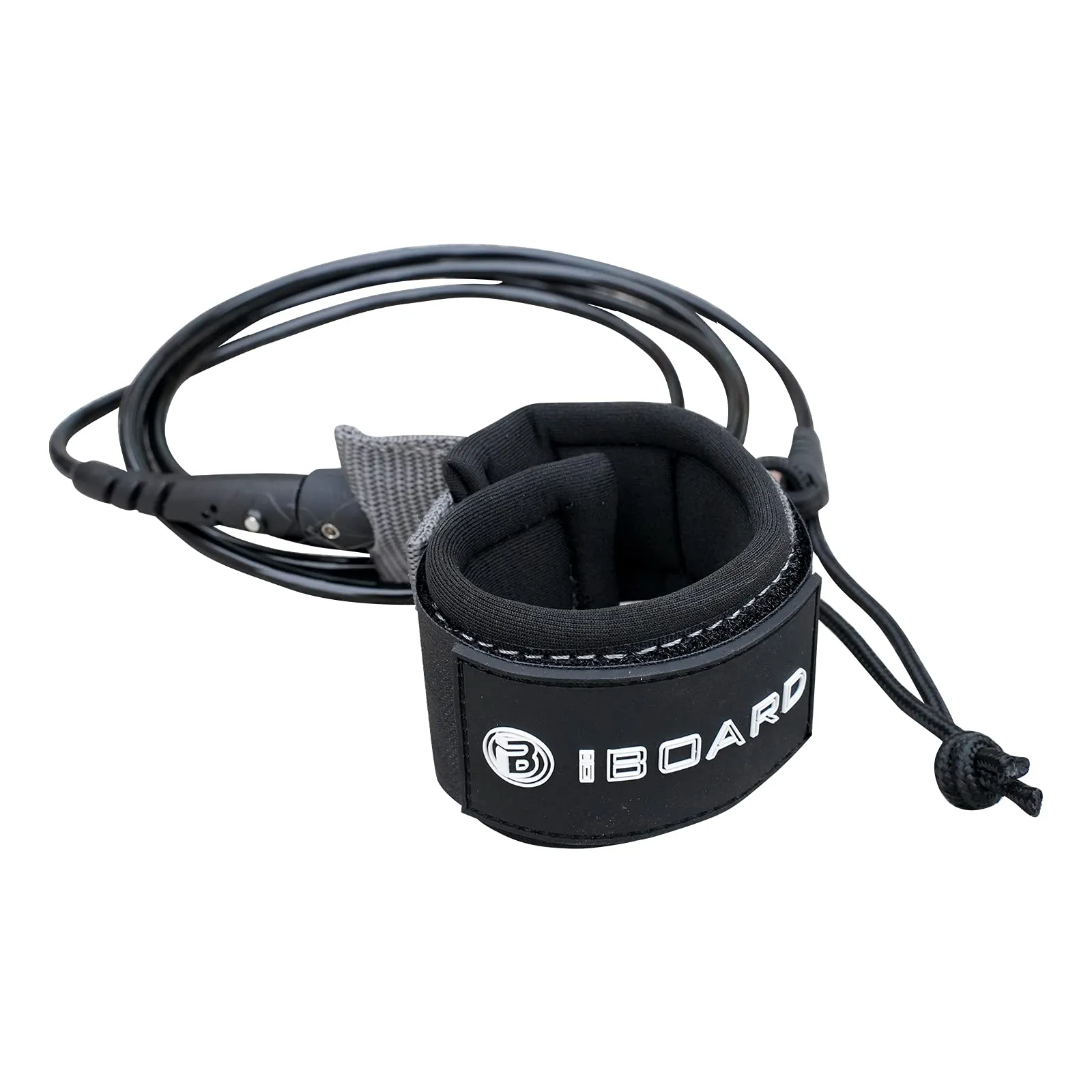 IBOARD Guinzaglio da surf, corda diritta, rotazione singola per longboard, paddleboard, tavole da surf, 5 mm, ricambio per 6/7/8/9 FT, colore nero e blu