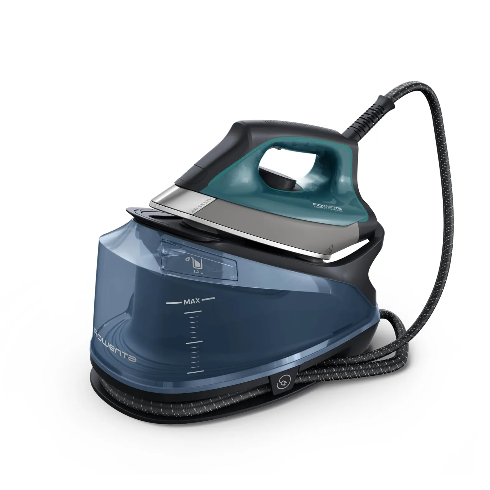 Rowenta DG7621 Compact Steam PRO Ferro da Stiro a Vapore con Caldaia Silenziosa, Pressione Fino a 6.2 Bar, 2200 W, 1,1 Litri, con Tecnologia Eco Intelligence