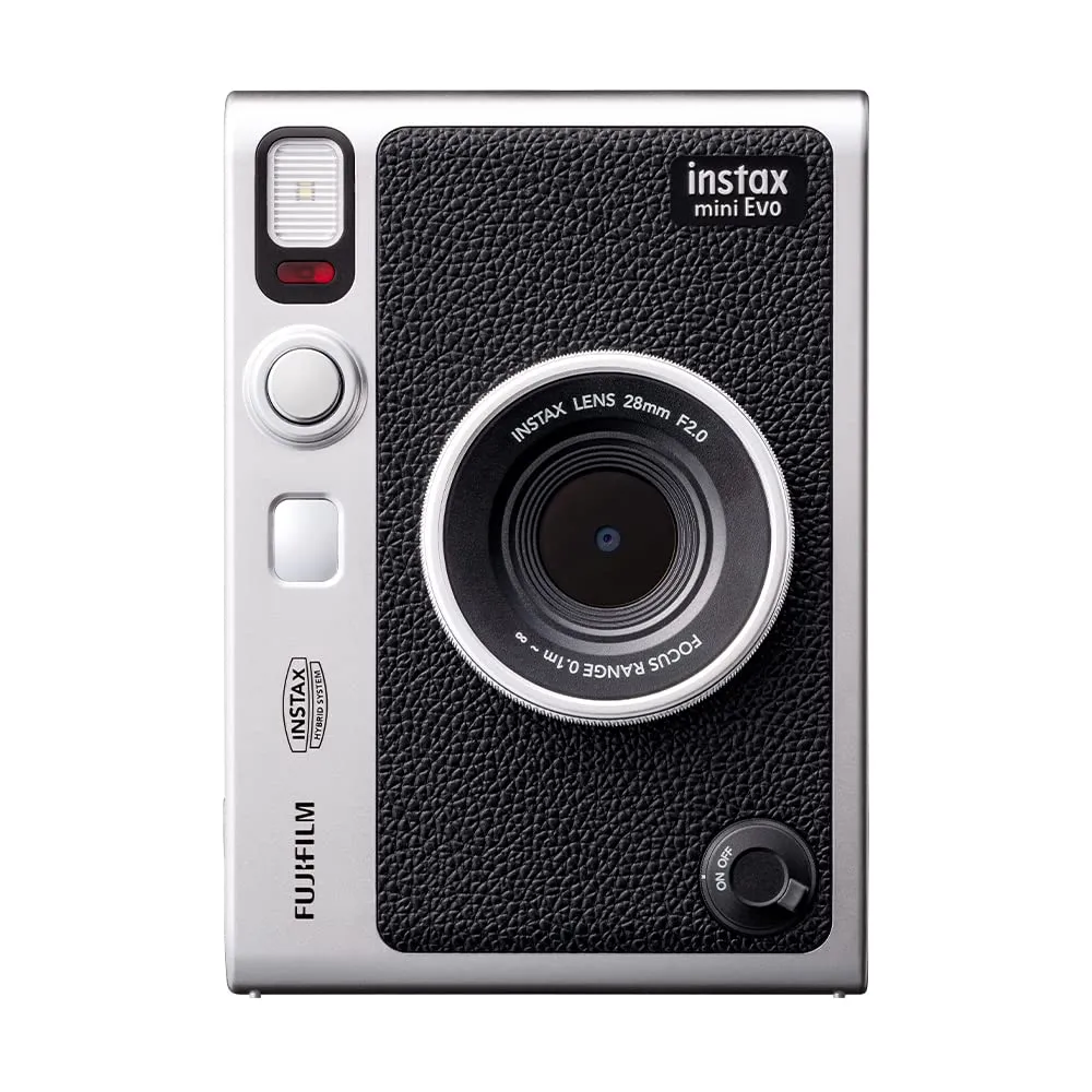 Fujifilm instax mini Evo Black| Fotocamera Ibrida a Sviluppo Istantaneo + Confezione da 20 Pellicole mini