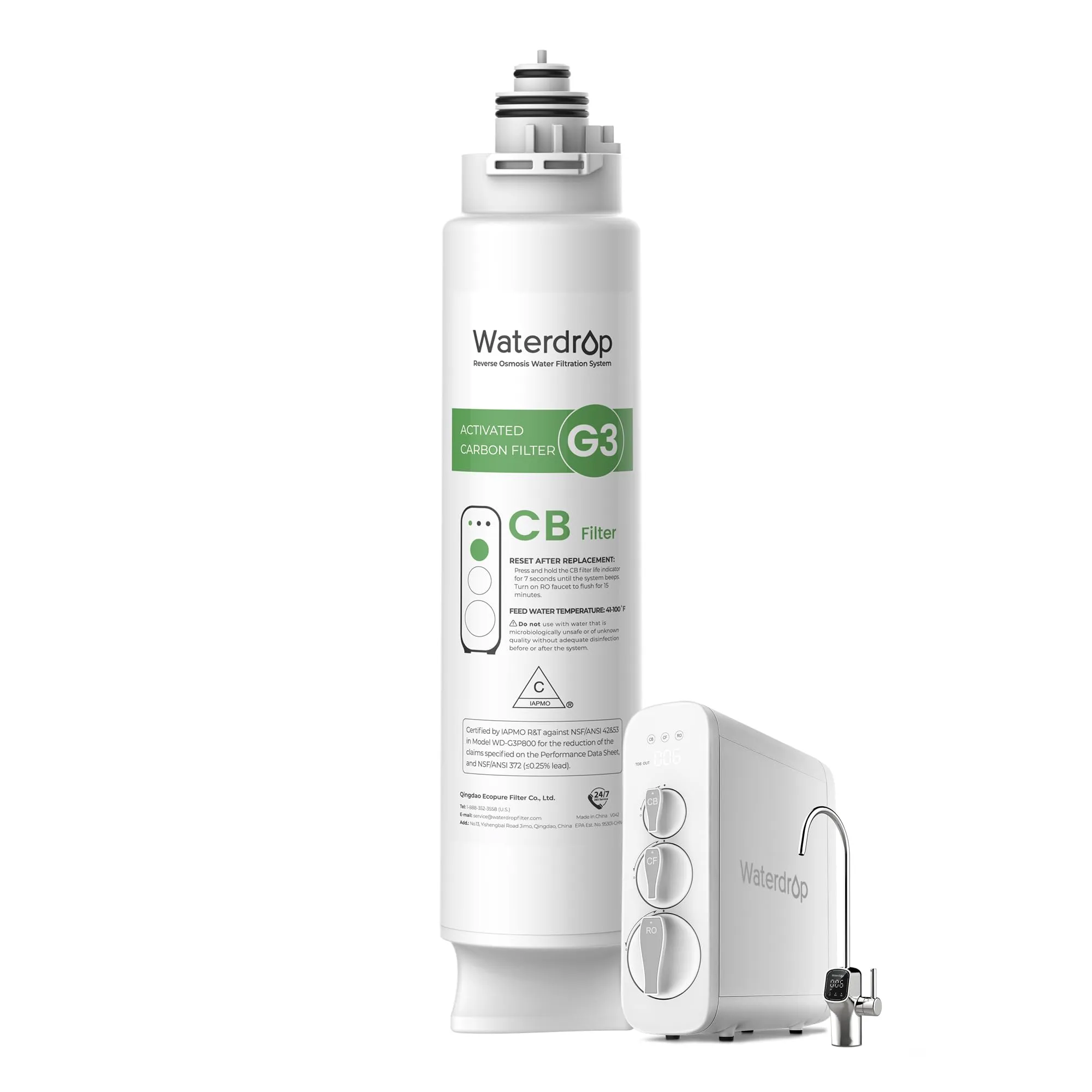 Waterdrop WD-G3-N3CB Filtro, Ddurata 1 Anno, Sostituzione per WD-G3-W Osmosi Inversa Sistema