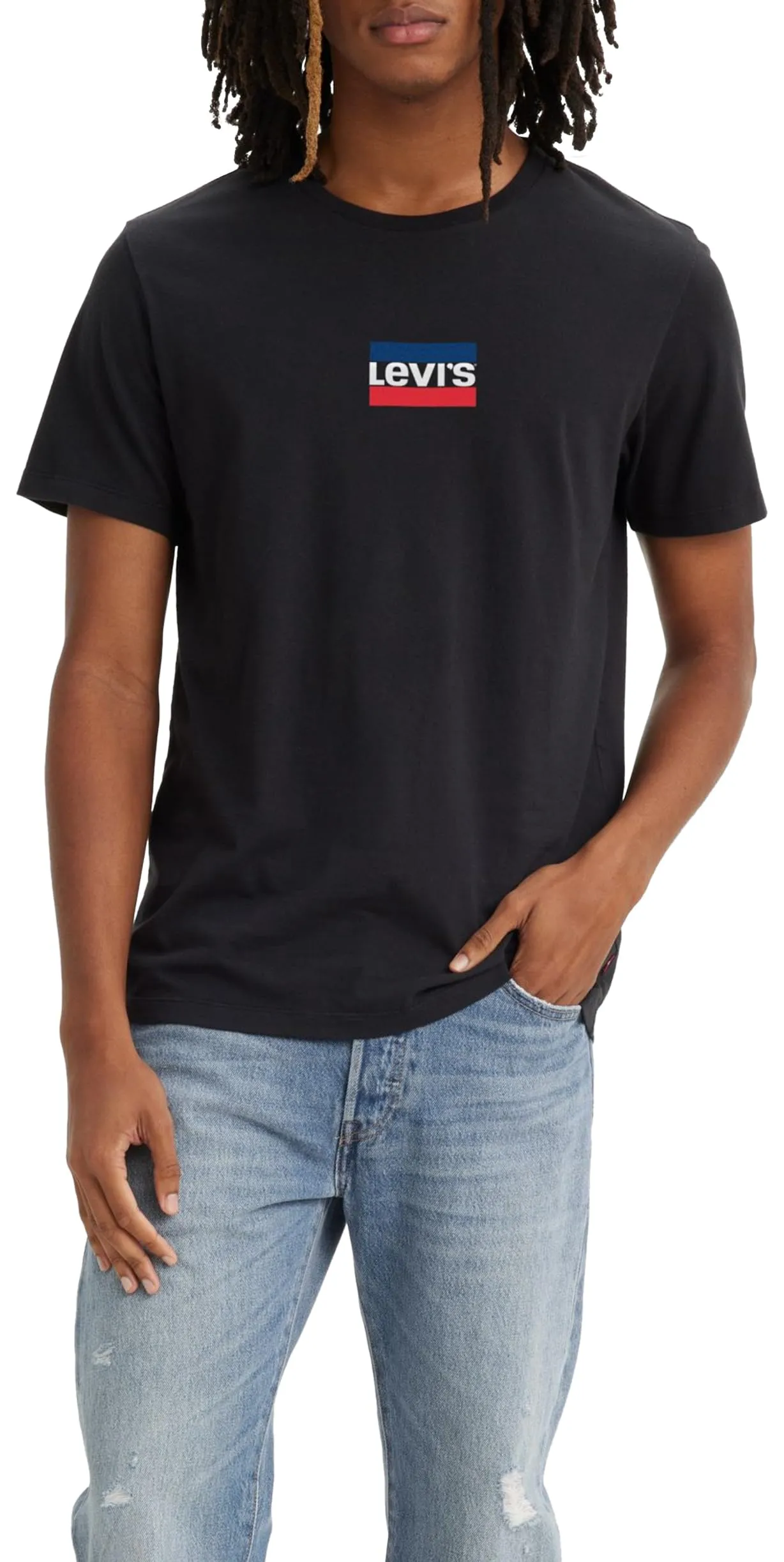 Levi's Graphic Crewneck Tee T-shirt, Mini Sportswear Pirate Black, S Uomo