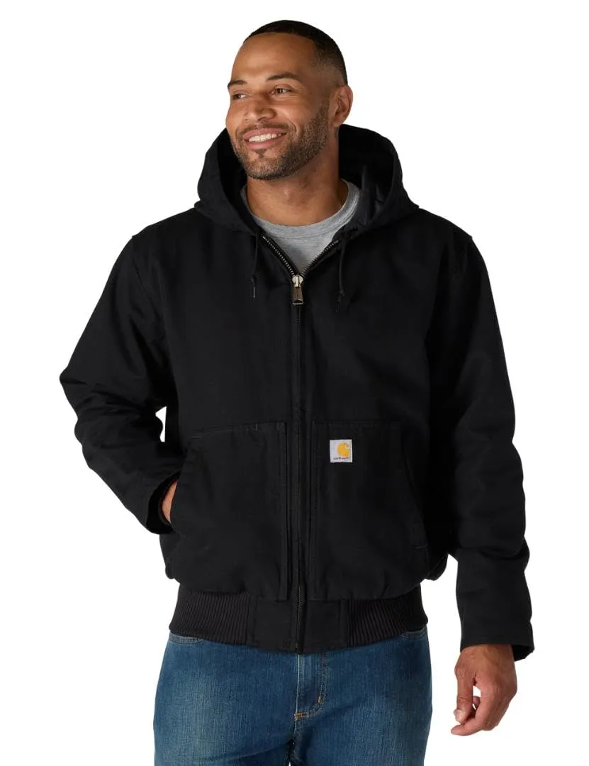 Carhartt, Herren, Weite, isolierte Freizeitjacke aus ausgewaschenem Segelleinen, Schwarz, S