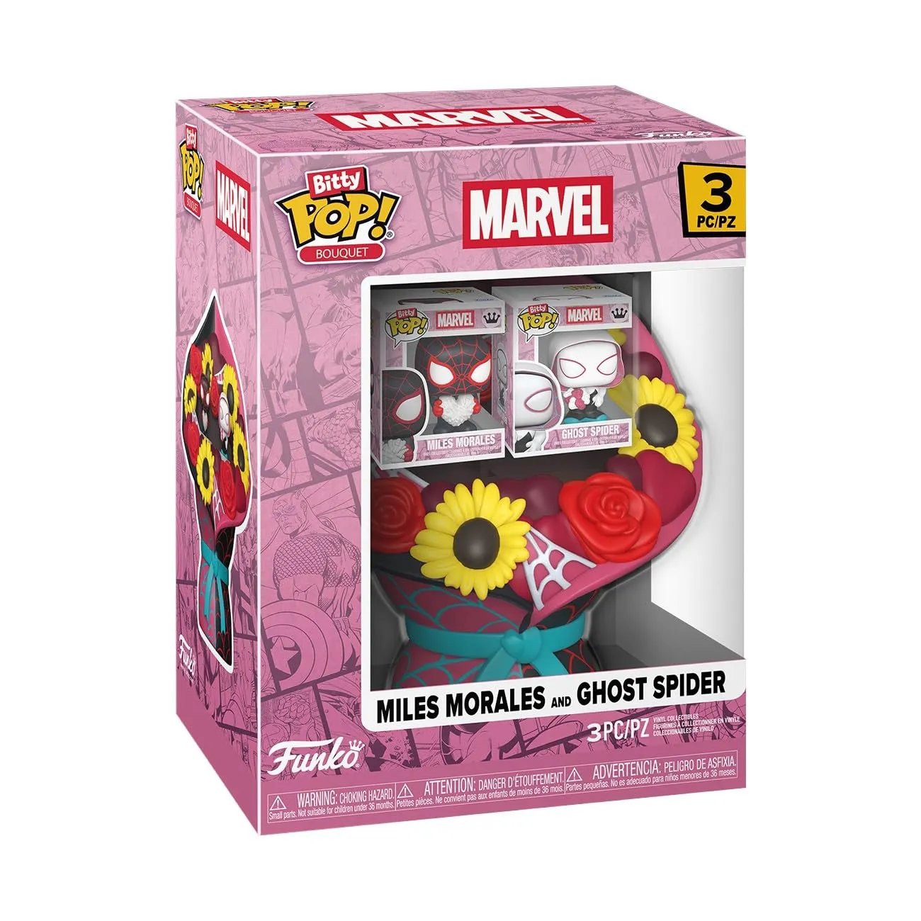 Funko Bitty POP! Bouquet: Marvel Comics - Valentines- Miles Morales & Ghost Spider - Figura in vinile da collezione - Idea regalo - Prodotto ufficiale - Giocattoli per bambini e adulti