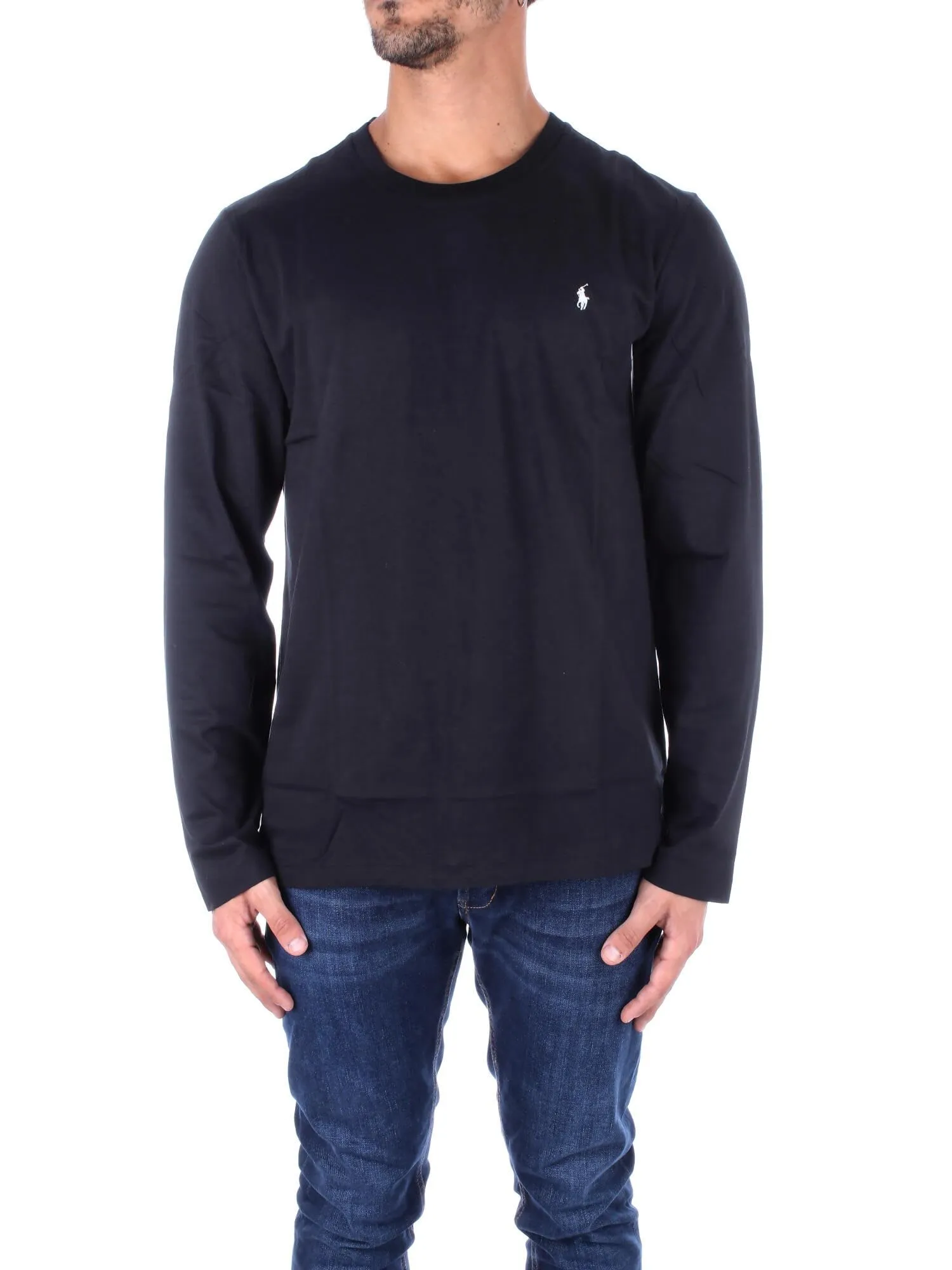 Ralph Lauren T-Shirt Uomo Nero LS Crew Neck