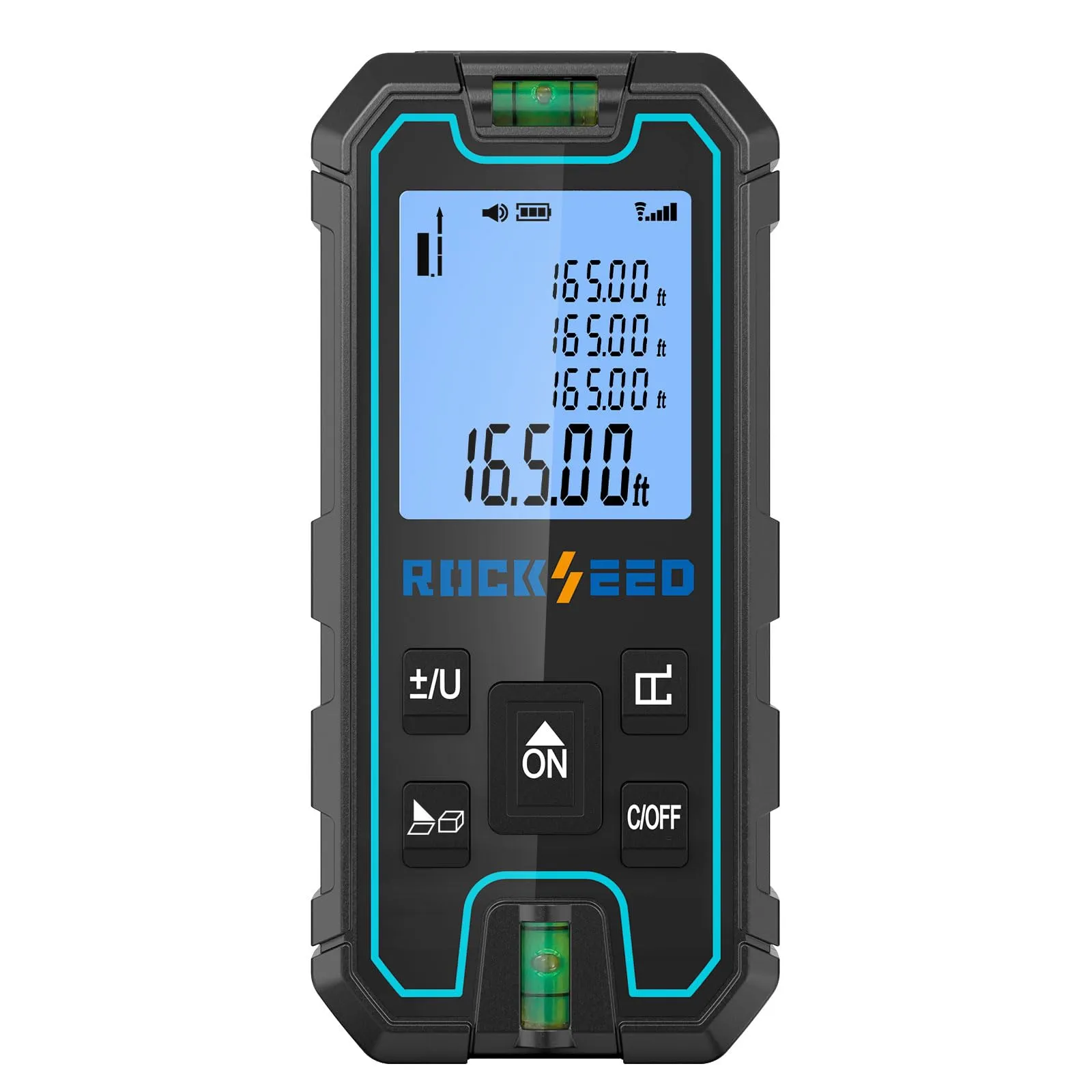Metro Laser 50M, RockSeed Misuratore di Distanza Laser Portatile, Misurazione Digitale Della Distanza con 2 Livelle a Bolla, Misurazione Della Distanza Misuratore Laser con Conversione UNIT