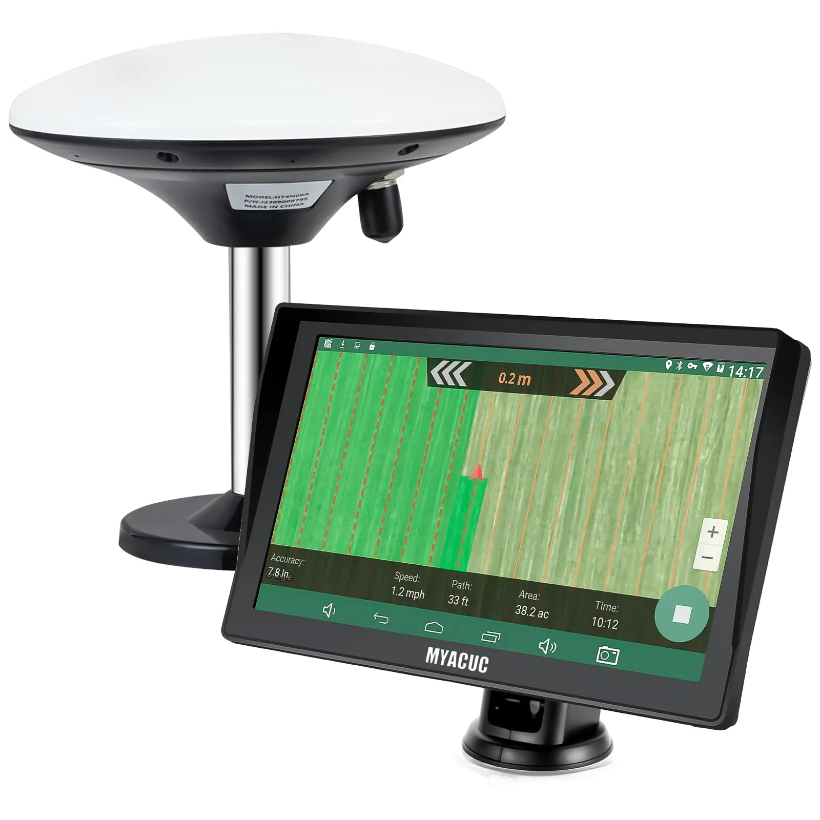 Navigatore GPS per Trattore per l’Agricoltura di Precisione, Navigatore Agricolo GNSS con Schermo Touch da 9", Adatto a Irrorazione, Aratura e Semina, Posizionamento Automatico