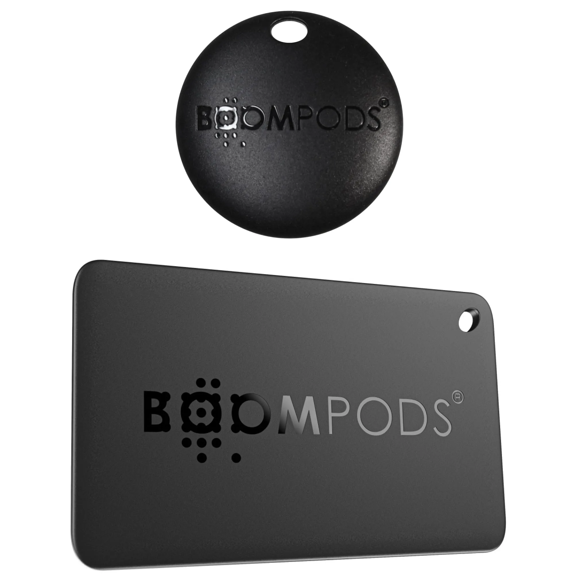 Boompods Boomtag & Card Bundle - Localizzatore Tag Compatibile con Apple Find My, Carta di Tracker Impermeabile, Mini Dispositivo di Tracciamento per Portafoglio, Borse, Chiavi e Bambini