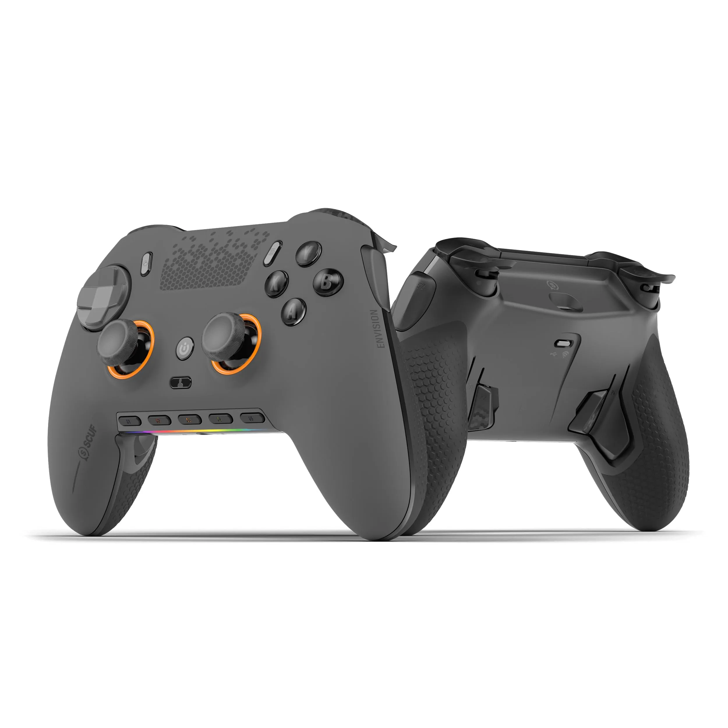 SCUF ENVISION PRO Controller di Gioco Solo per PC Senza Fili - Cinque Tasti G Rimovibili - Paddle Posteriori Rimovibili - Trigger Istantanei - Compatibile con iCUE - Grigio Acciaio