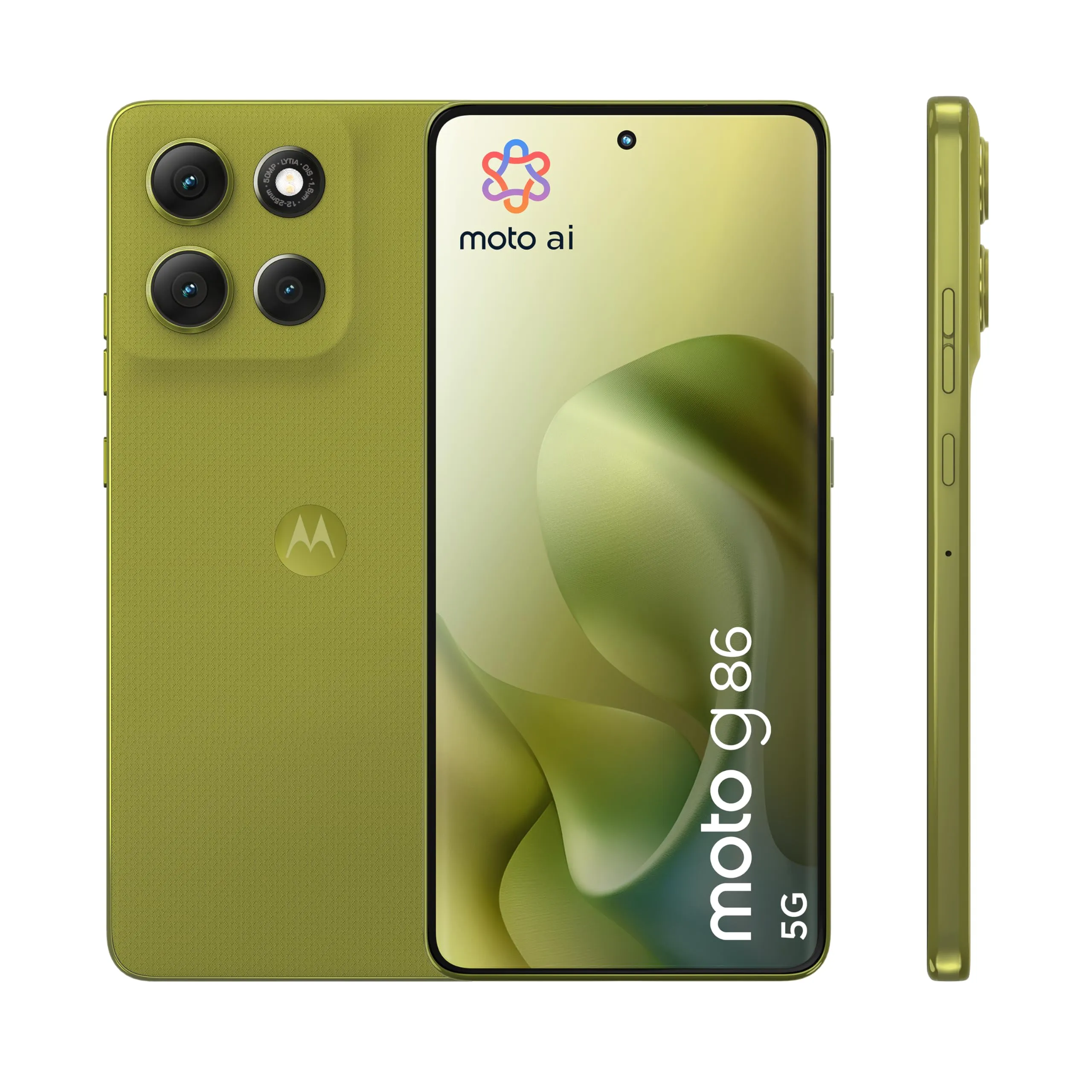Motorola moto g86 8/256GB, Fotocamera 50MP + sensore antisfarfallio, Display 6.67" pOLED 120Hz, batteria 5200mAh, MediaTek Dimensity 7300, Android 15, Golden Cypress, g56, PANTONE Golden Cypress