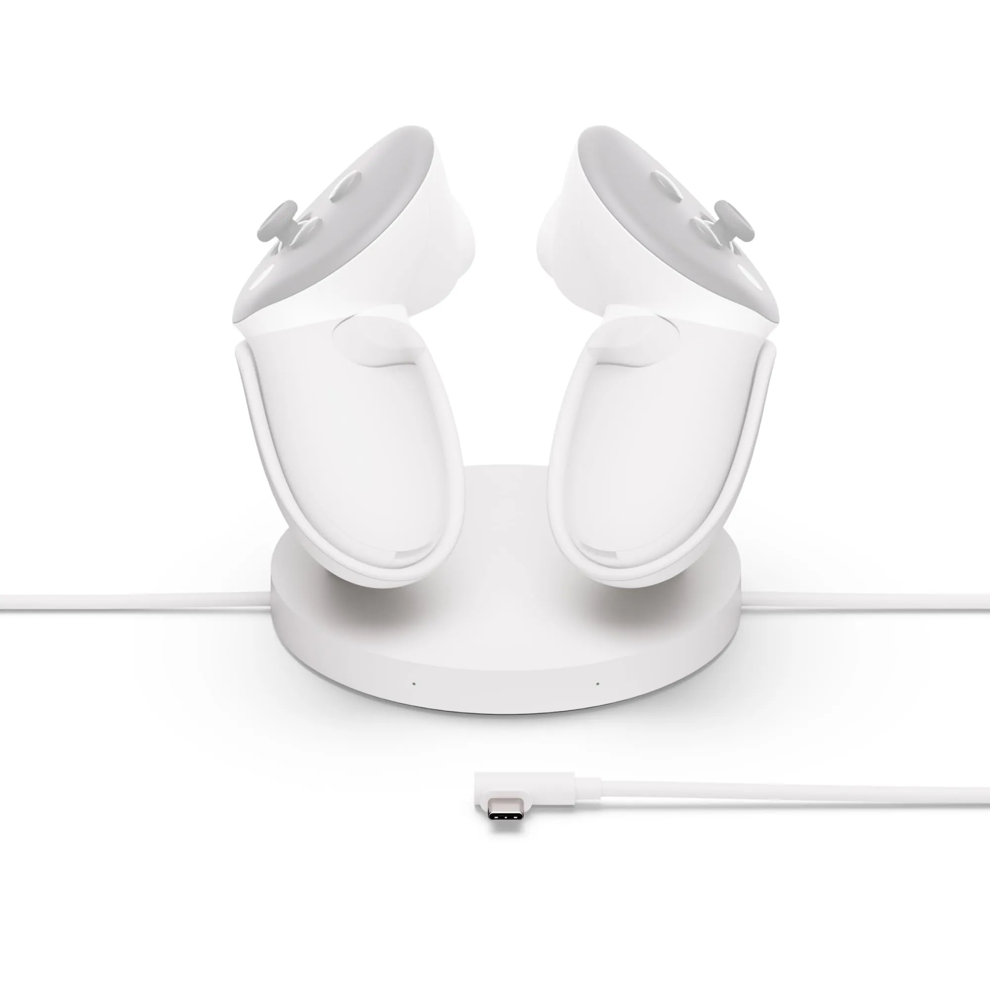 Base di ricarica compatta per Meta Quest – Compatibile con 3/3S – Lungo cavo di ricarica per il visore – Ricarica wireless per i controller Touch Plus