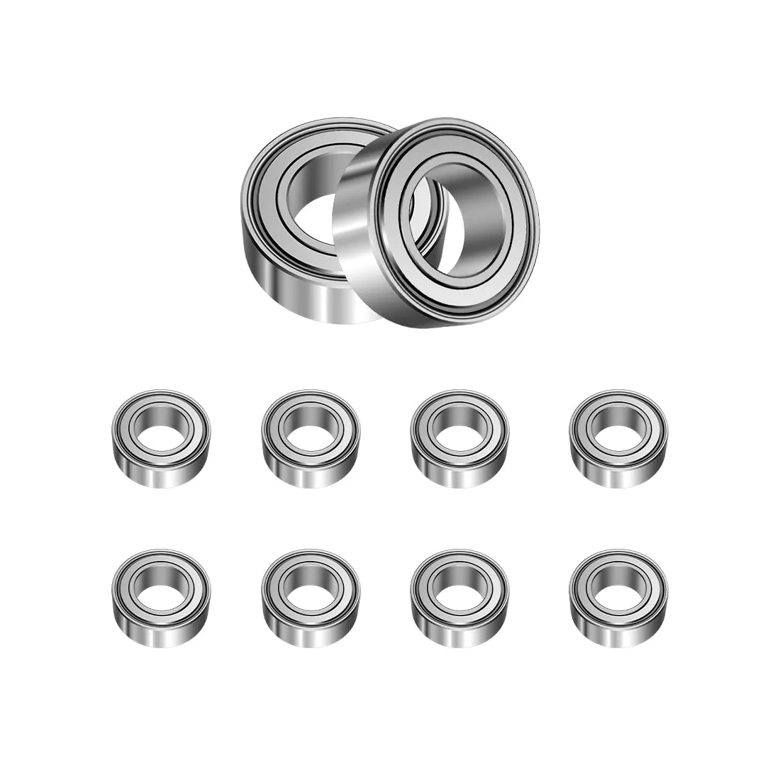 ANGEEK 10 pezzi MR105 ZZ Cuscinetti a sfere 5 mm x 10 mm x 4 mm, Prelubrificati, Doppia tenuta, MR105ZZ Cuscinetti a sfere a gola profonda