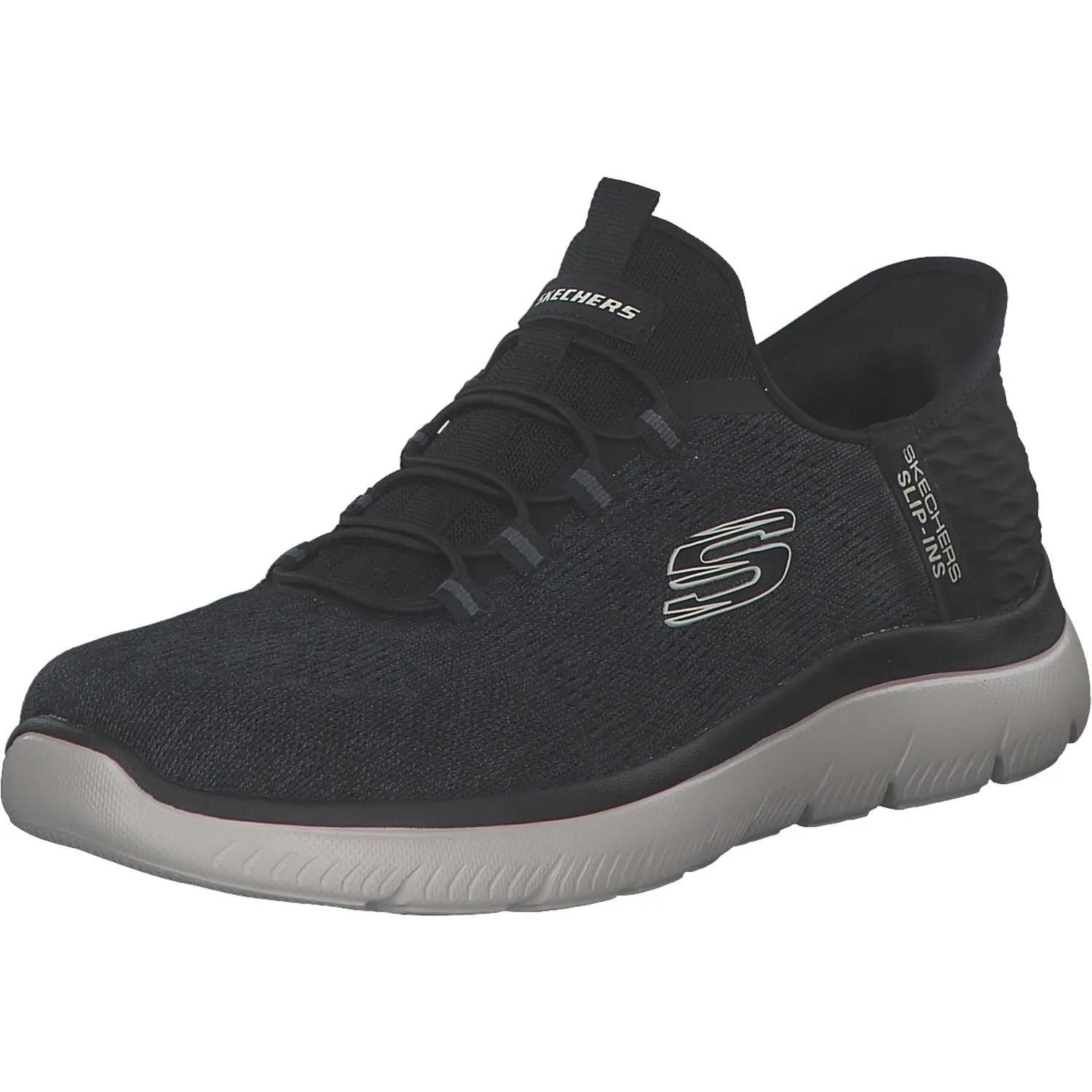 Skechers Scarpe da Ginnastica Summits Key Pace Uomo, Maglia Nera W, 45 EU