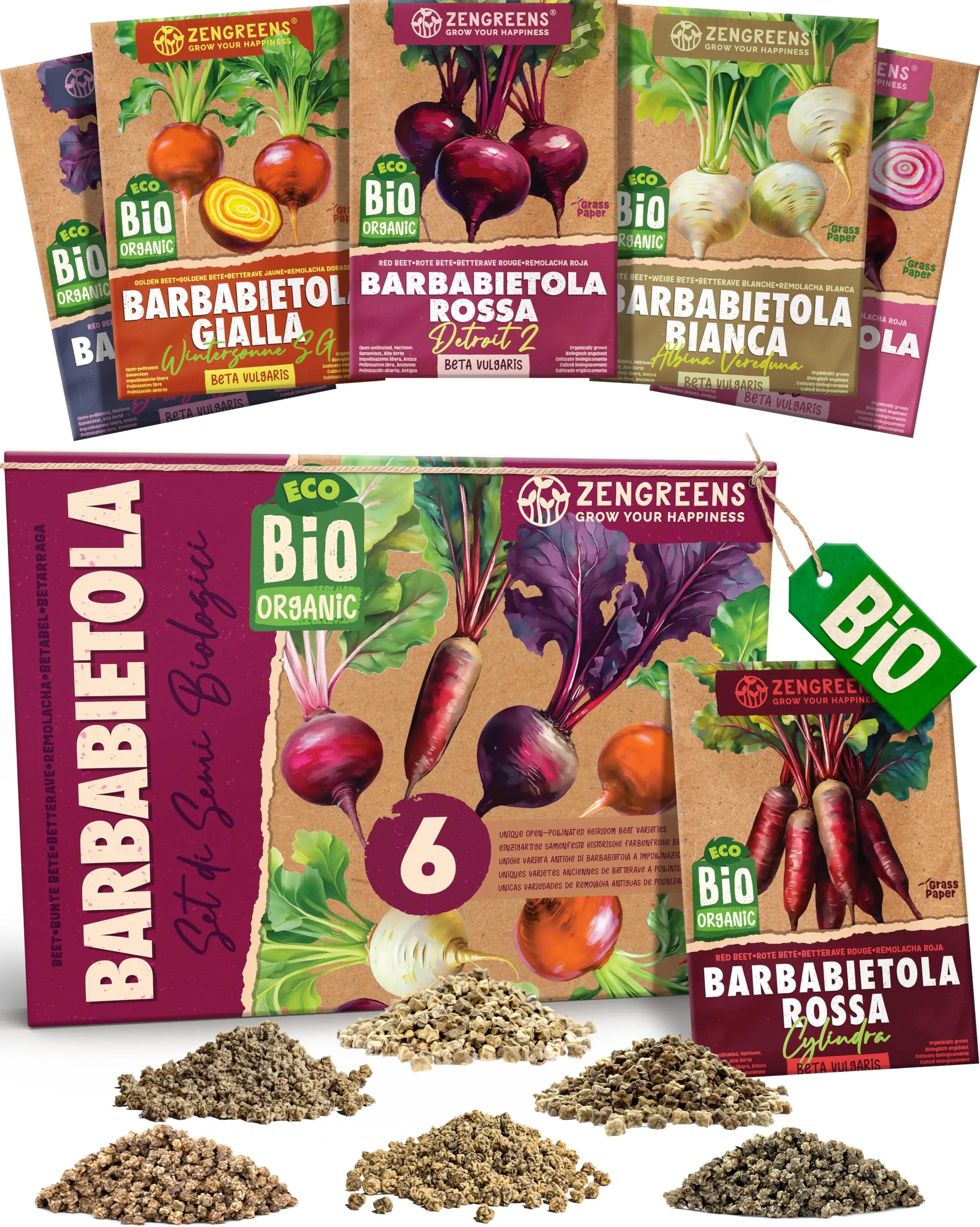 ZenGreens® - Set di Semi di Erbe Officinali e per Tisane bio (20 pezzi) - 20 Semi per Coltivazione Facile in Giardino, Balcone o Serra - Semi da Piantare - Sementi