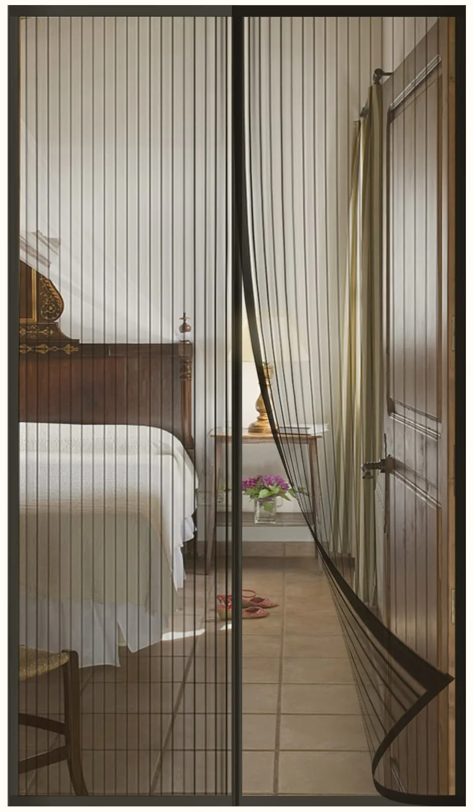 DIKER Zanzariera Magnetica per Porte Finestra, Tende Zanzariere con Calamita per Finestre, Zanzariere Magnetiche balcone, si Chiude da Sola(120x240cm,nero)