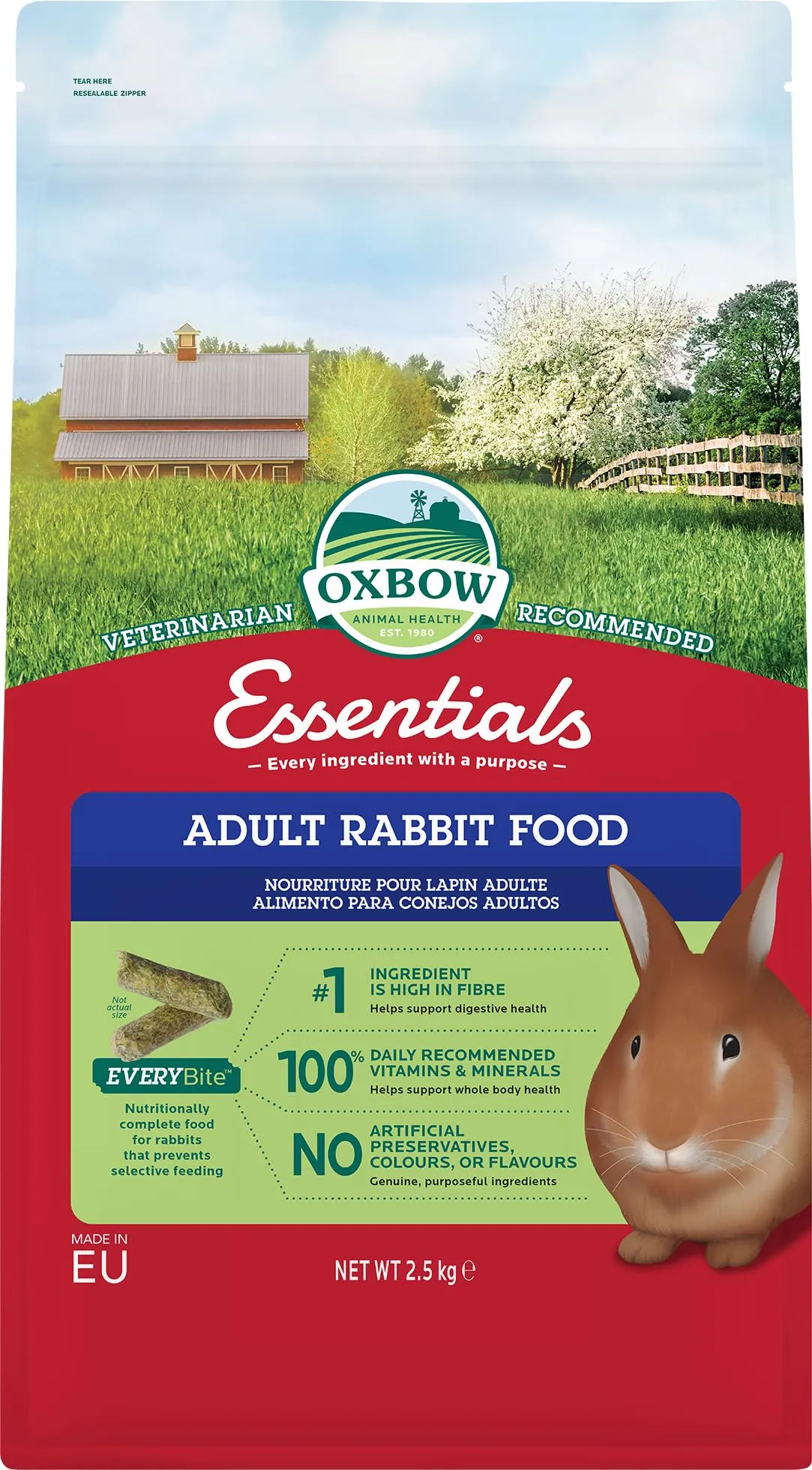 Oxbow Essentials Cibo per conigli adulti - 2,5 kg