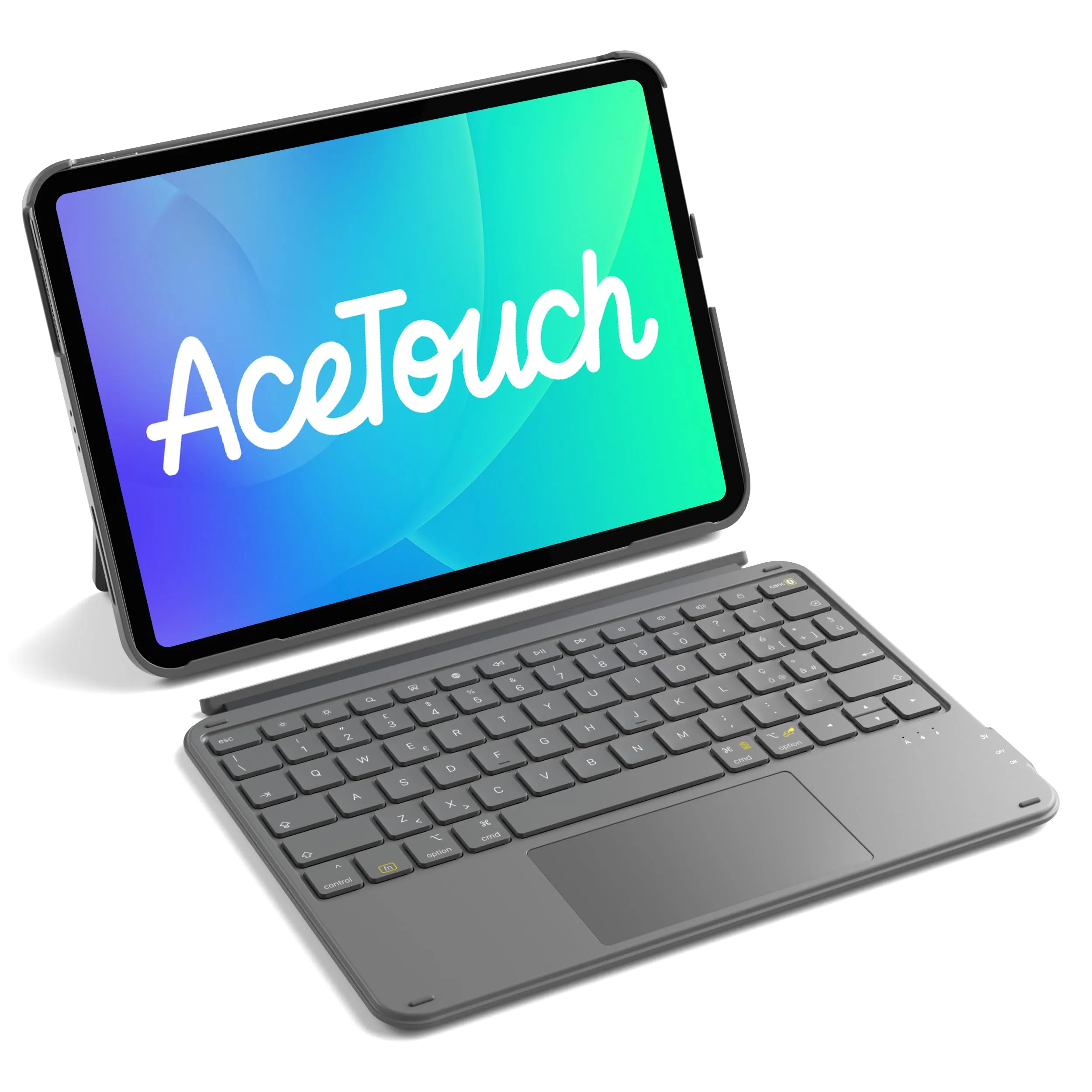 Inateck Custodia Tastiera per iPad 11a/10a Gen, iPad 10a (10,9")/11a Gen (2025 A16), Air 11" M3/M2, Air 6/5/4a, Pro 11 4a-1a, Tastiera Ultralight Rimovibile con Touchpad, Grigio AceTouch