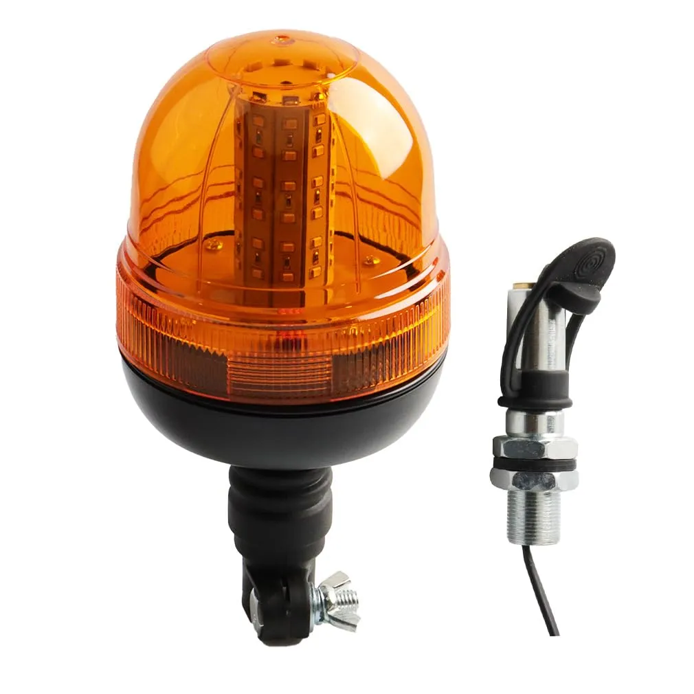 Hooma Luci Lampeggiante Trattore Led Arancioni con Staffa 12V 3 Modalità Luce Lampeggiante Arancione per Rimorchio Trattore Camion Veicoli Agricolo (Supporto a forma di I)