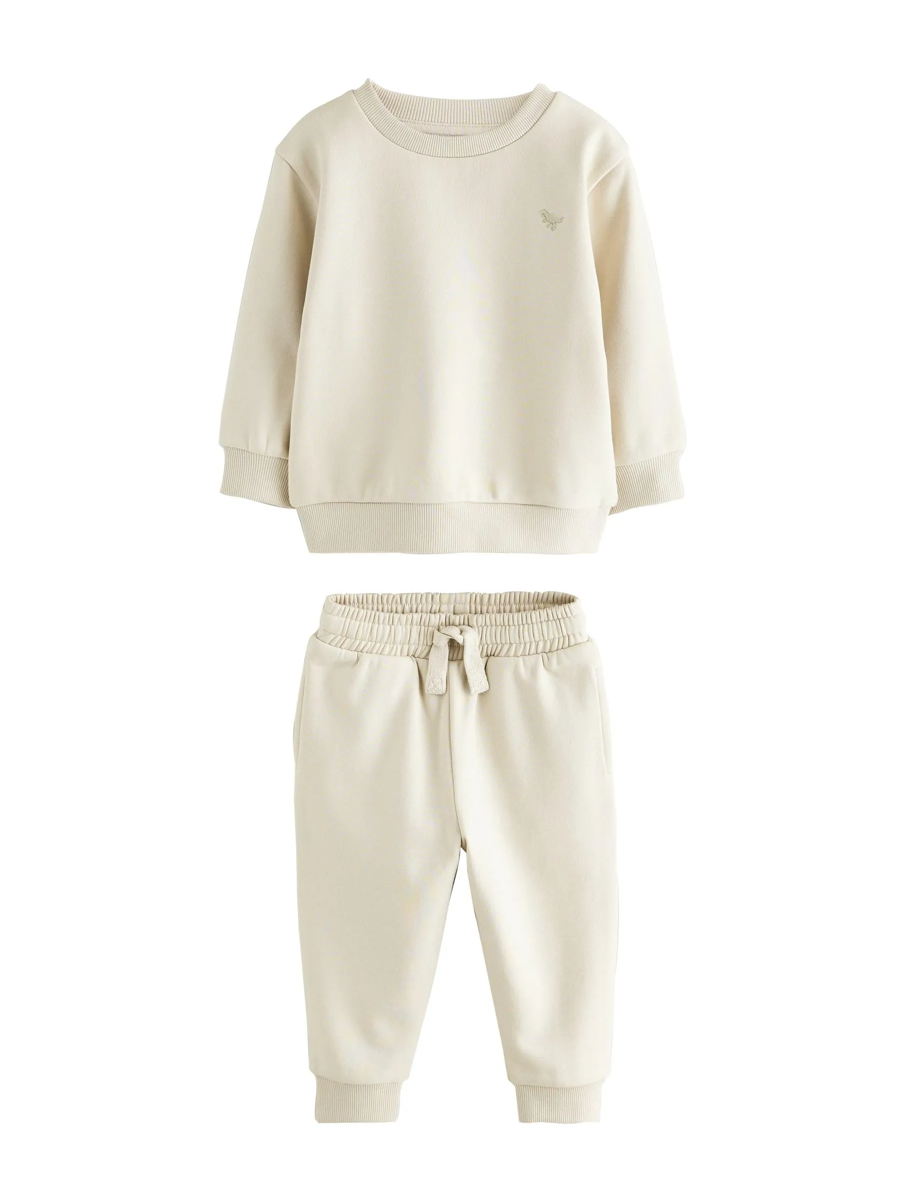 NEXT Ragazzo Completo con felpa e pantaloni da jogging con logo Ecru Off White 4 Anni-5 Anni