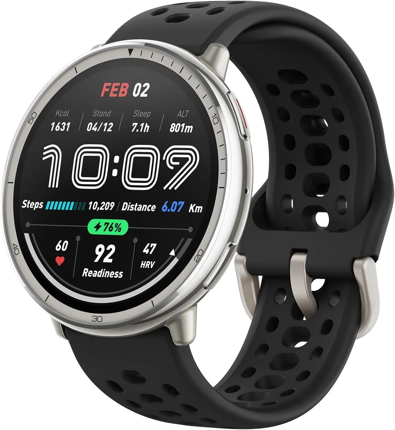 AMAZFIT Active 2 Smart Watch 44mm, Pagamento NFC, AI, Controllo Vocale, GPS e Mappe incluse, Batteria da 10 Giorni, 160+ Modalità Sportive, Resistente all'Acqua 5 ATM per Android e iPhone