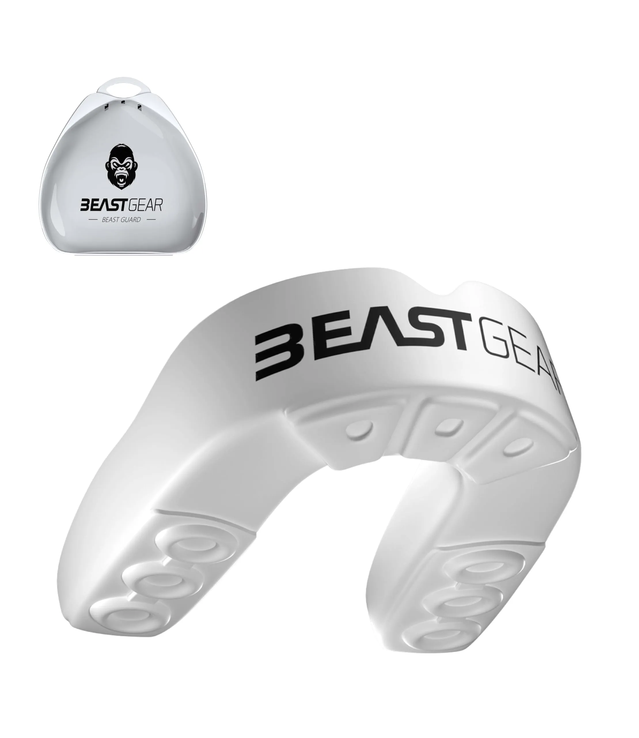 Beast Gear Paradenti Sportivo - Protezione Denti e Mascella, Adatto per Boxe, Paradenti MMA, Rugby, Calcio, Hockey con Custodia Igienica，per Adulti (11+)