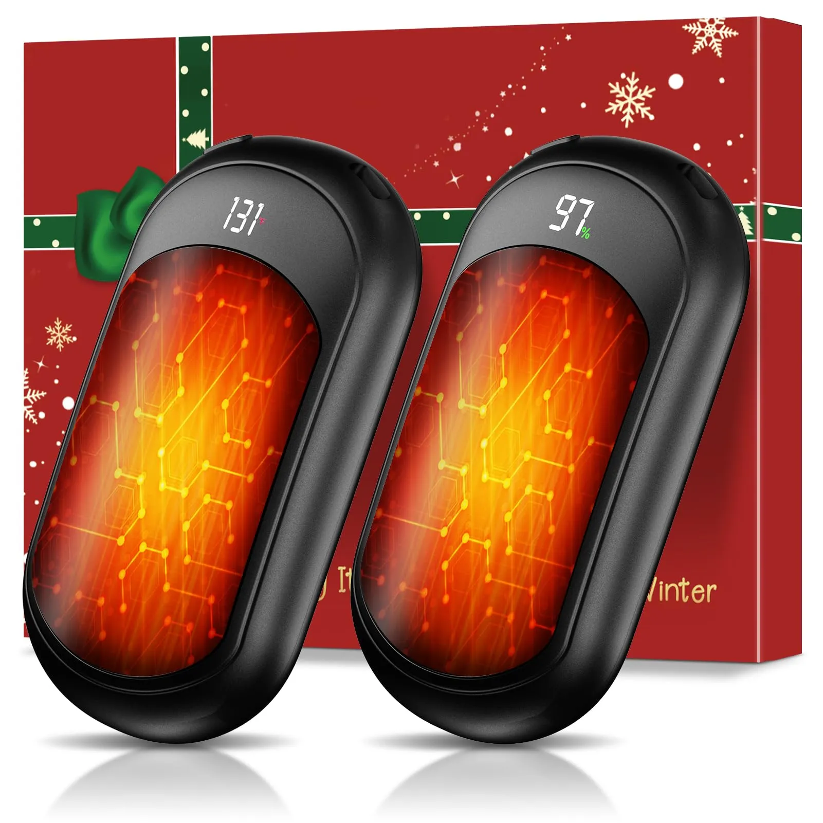 Scaldamani Ricaricabile USB, Scalda Mani Portatile Elettrico con 3 Livelli Di calore,Riscaldamento Rapido, Riutilizzabile,Regali di Natale per Campeggio All'aperto, Caccia