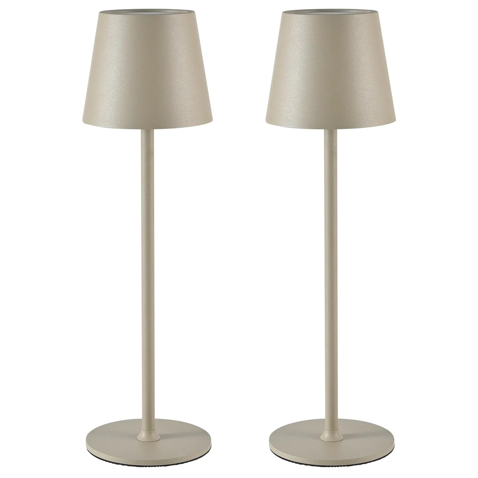 2 lampade dimmerabili LED da tavolo senza fili, ricaricabili, luce calda 3000 K, lampada da tavolo per interni ed esterni, con USB-C, alluminio, IP54, impermeabile, colore nero