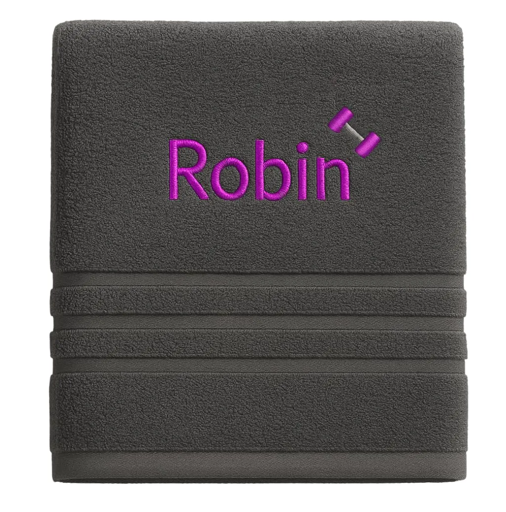 Asciugamano personalizzato con nome Nome sportivo splendidamente ricamato Asciugamano da bagno Asciugamano in cotone 100% personalizzato con nome (100 x 50 cm, Fitness 3)