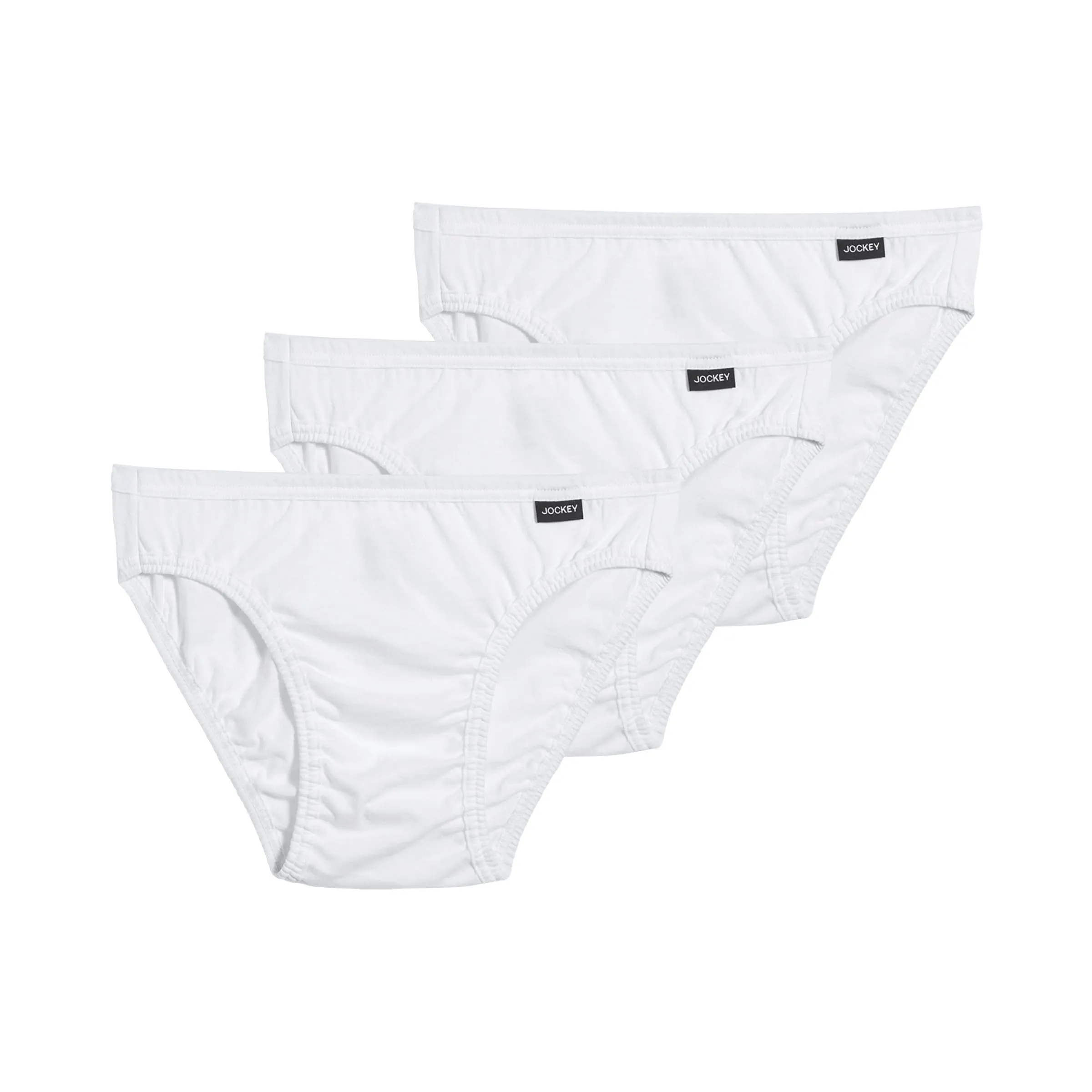 Jockey Men's Underwear Elance Bikini - 3 Pack, white, M