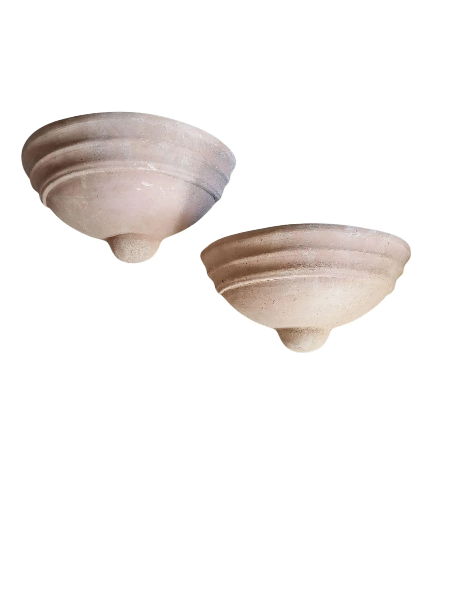 VASI GERLA A MURO IN TERRACOTTA (SET DI 2 PEZZI), FIORIERA A PARETE, LUNGHEZZA CM. 32, ALTEZZA CM. 22. VASI IN COTTO GIARDINO TERRAZZO PIANTE GRASSE SUCCULENTE