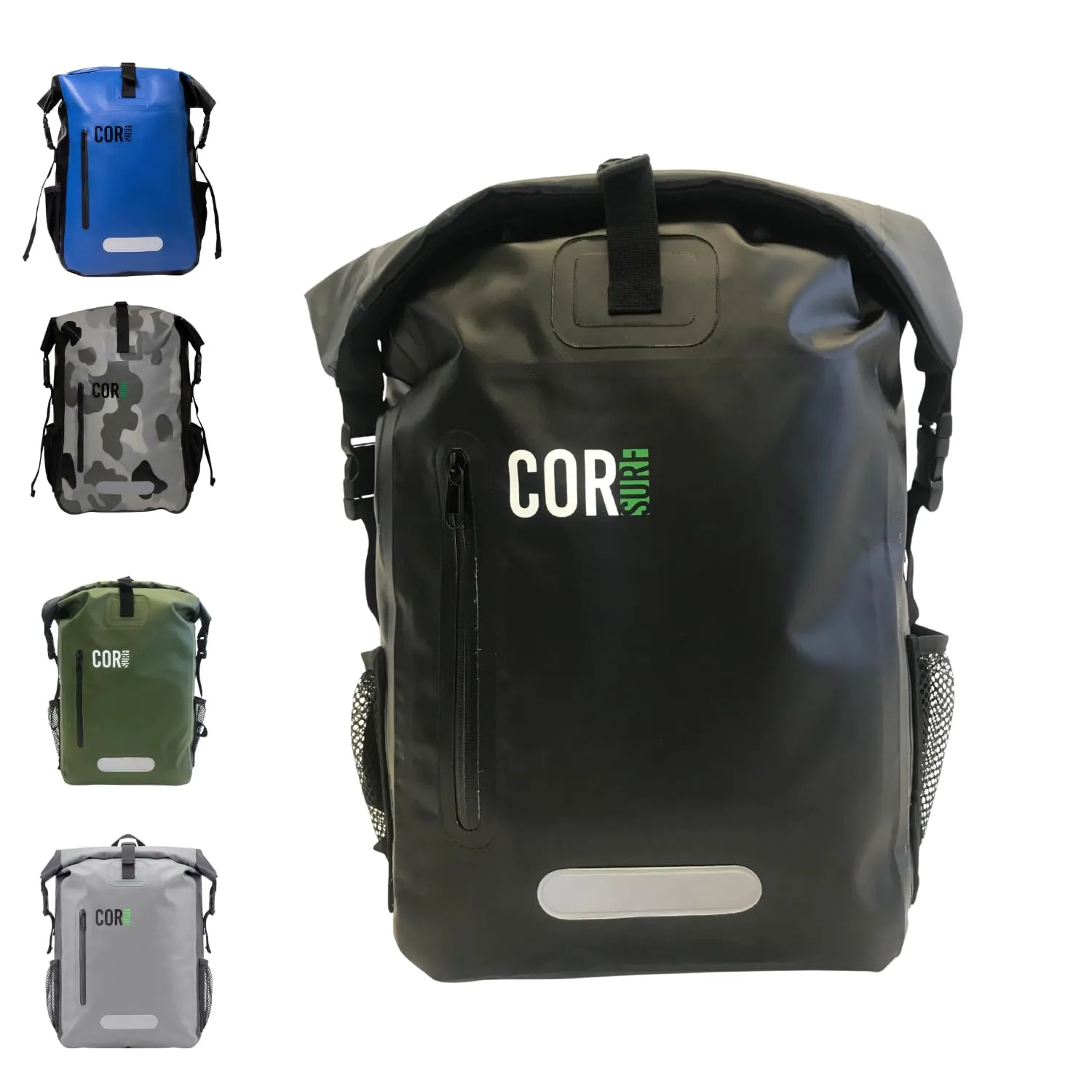 COR Surf Zaino impermeabile Dry Bag con custodia imbottita per laptop 25L e 40L Heavy Duty Roll-Top Pack (40L, Nero)