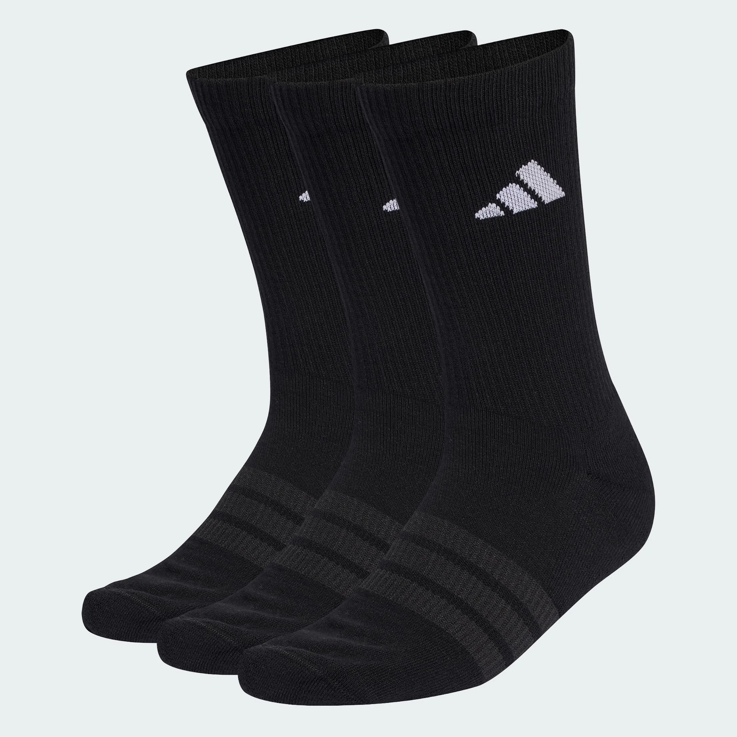 adidas Unisex - Adulto CUSHIONED SPORTSWEAR CREW SOCKS 3 PAIR PACK, black/black/white, 40-42