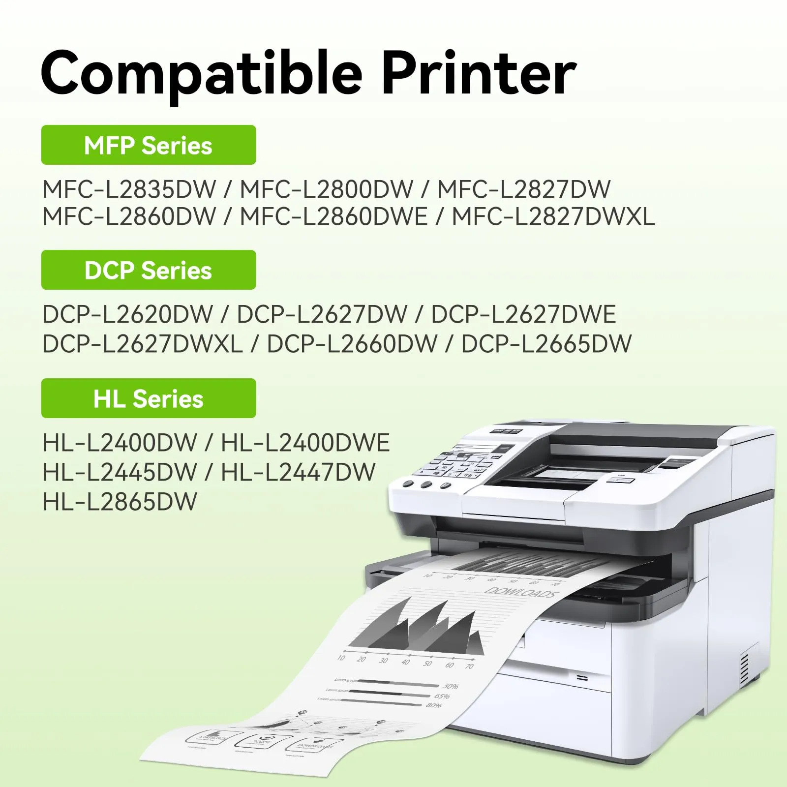 swiss toner TN2510XL compatibile per TN2510XL TN-2510XL per Toner Brother MFC-L2800DW per Toner Brother MFC-L2827DW HL-L2400DWE HL-L2445DW MFC-L2835DW DCP-L2620DW DCP-L2665DW,2 nero